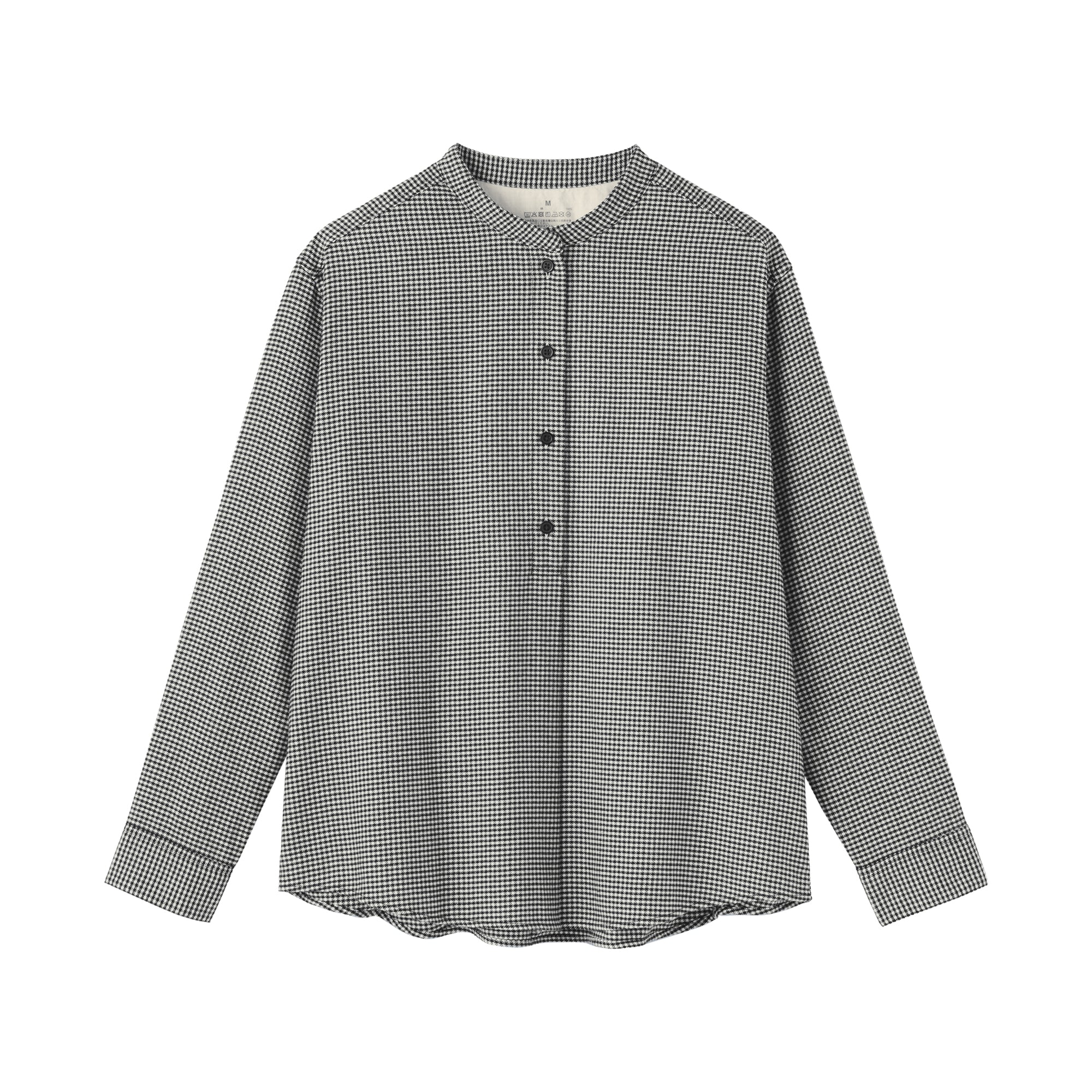 Flannel Stand Collar Blouse