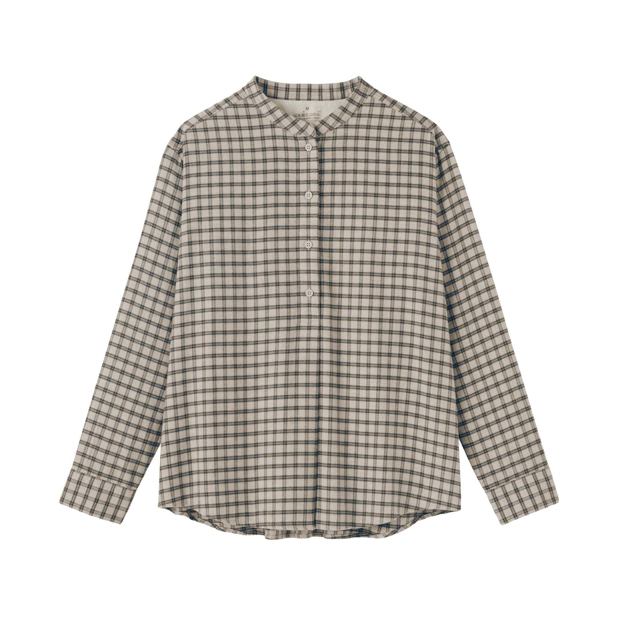 Flannel Stand Collar Blouse