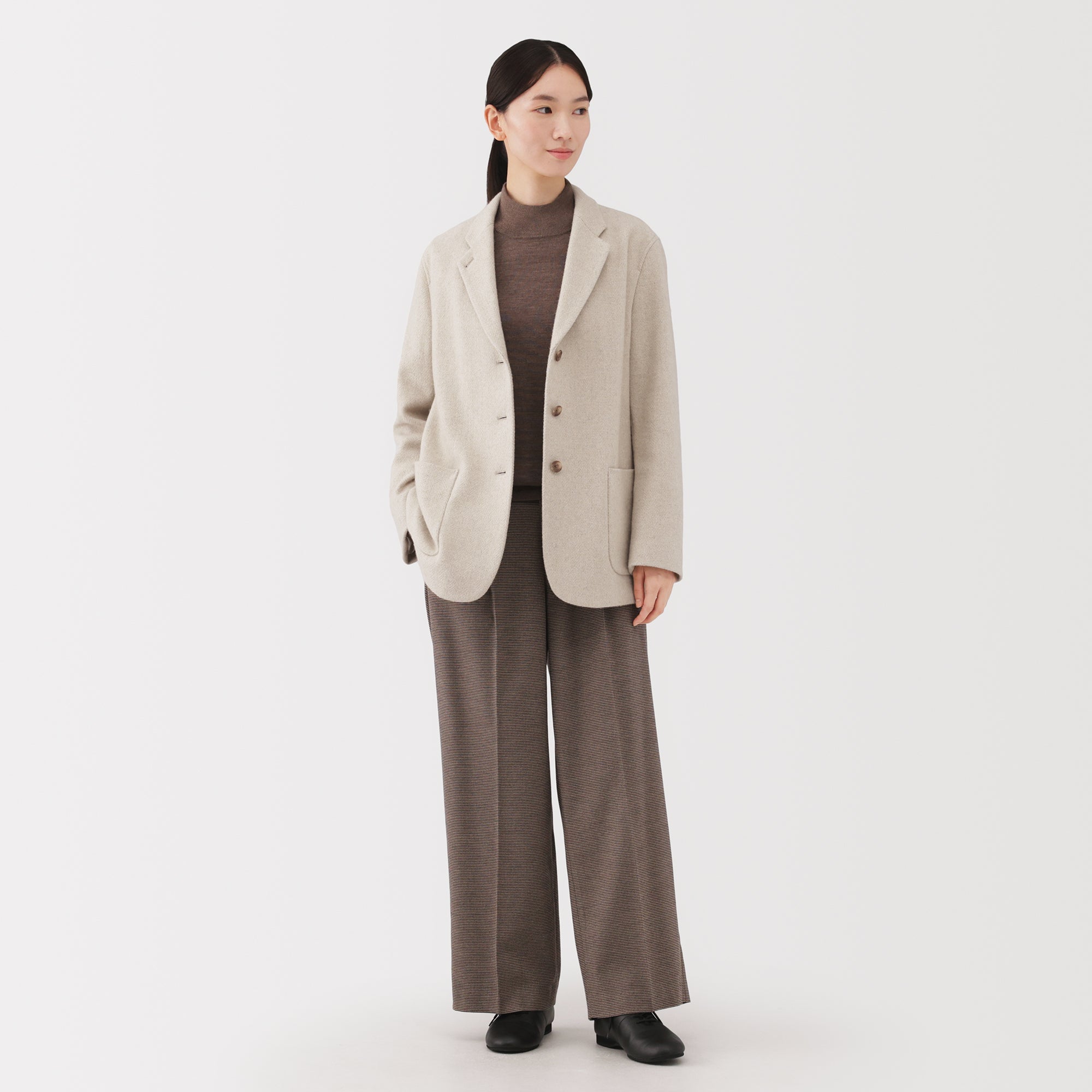 Reclaimed Wool Blend Tweed Jacket