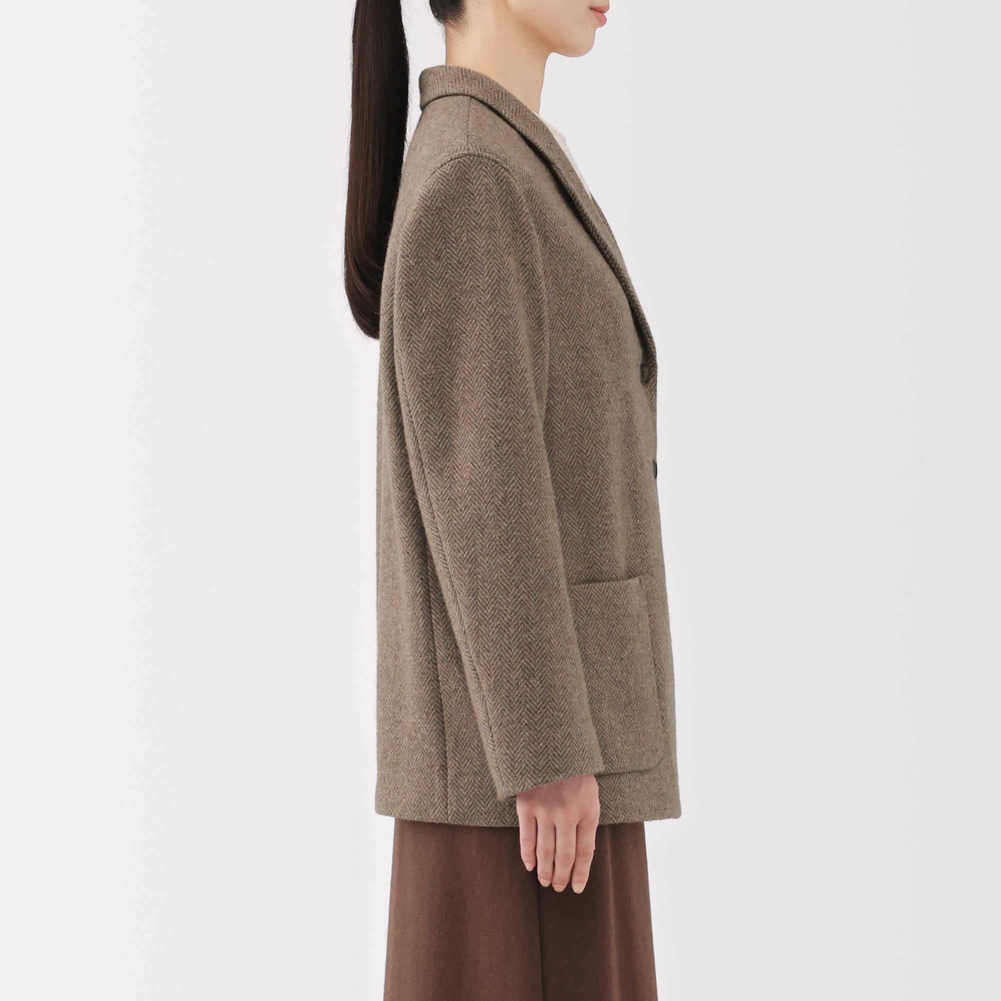 Reclaimed Wool Blend Tweed Jacket