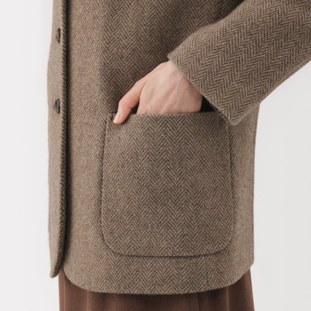 Reclaimed Wool Blend Tweed Jacket