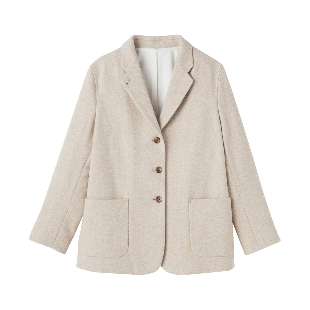 Reclaimed Wool Blend Tweed Jacket