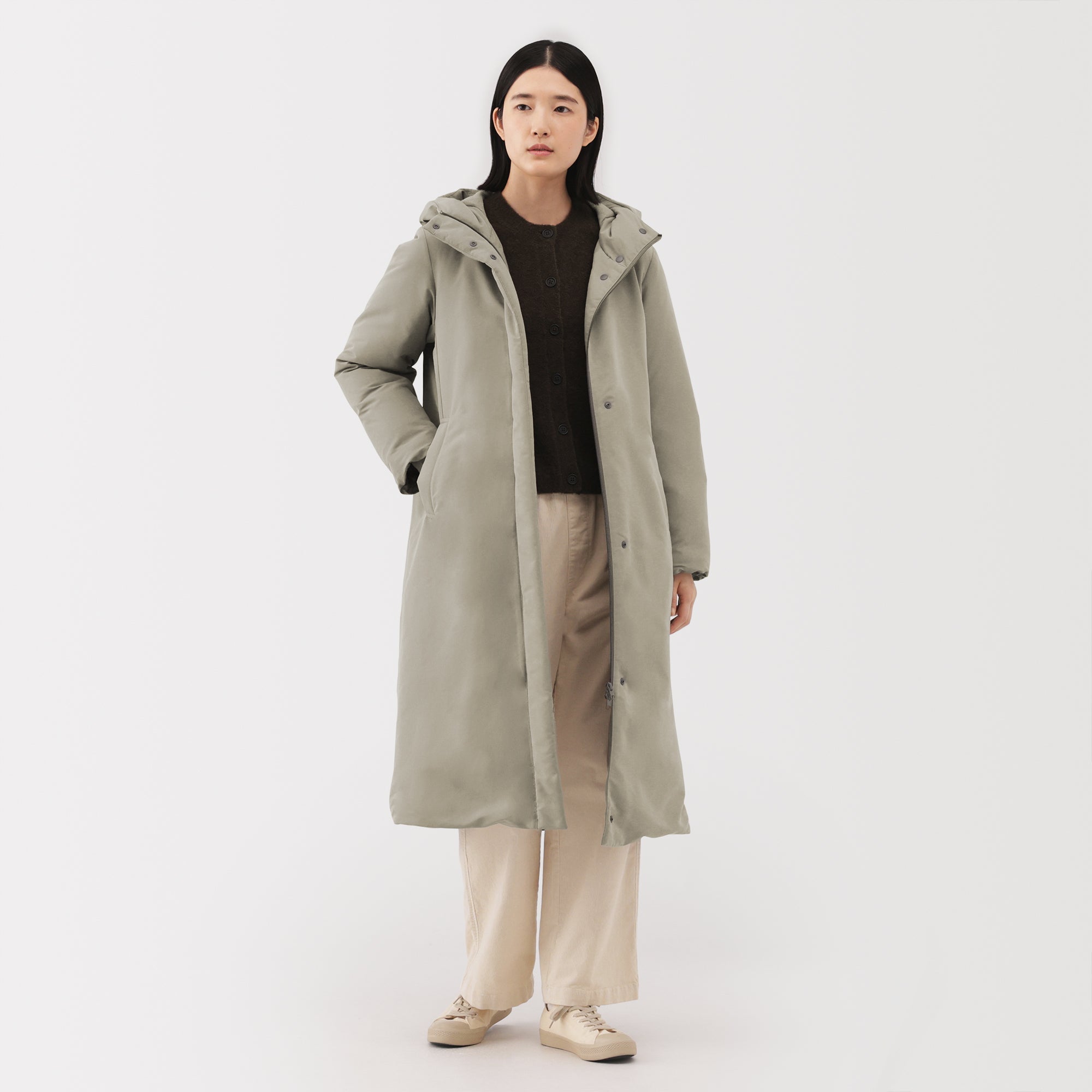 Water-Repellent Down Long Coat