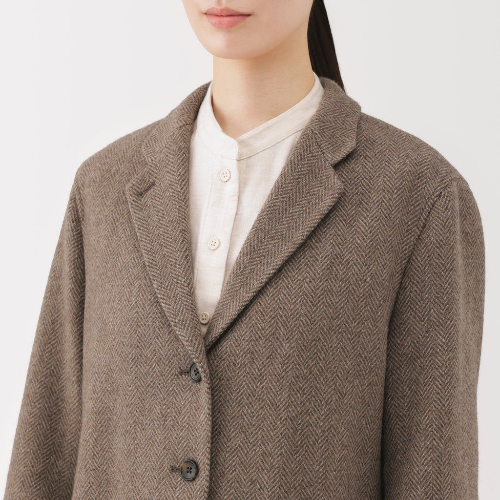 Reclaimed Wool Blend Tweed Jacket