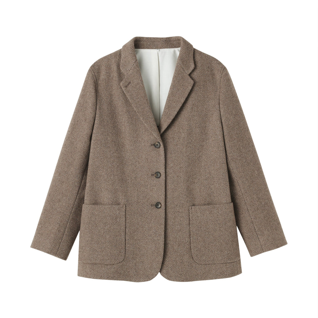 Reclaimed Wool Blend Tweed Jacket