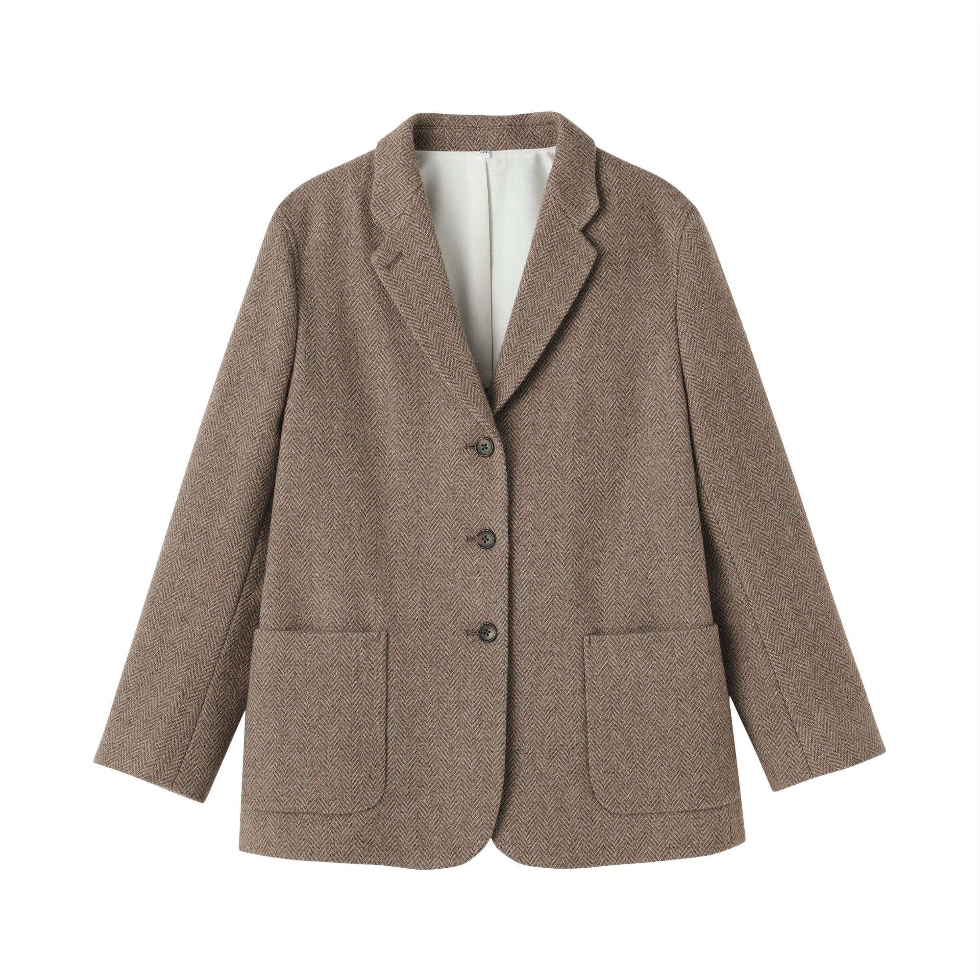 Reclaimed Wool Blend Tweed Jacket