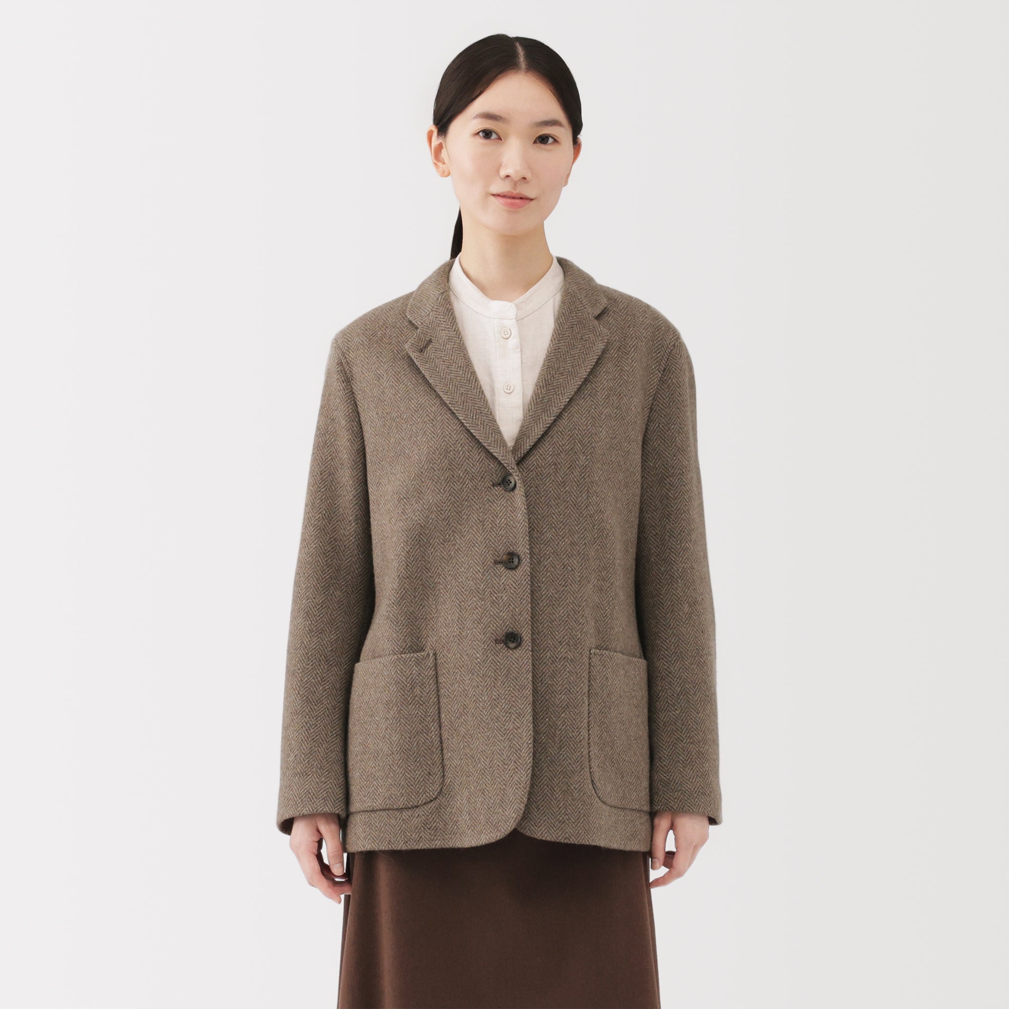 Reclaimed Wool Blend Tweed Jacket