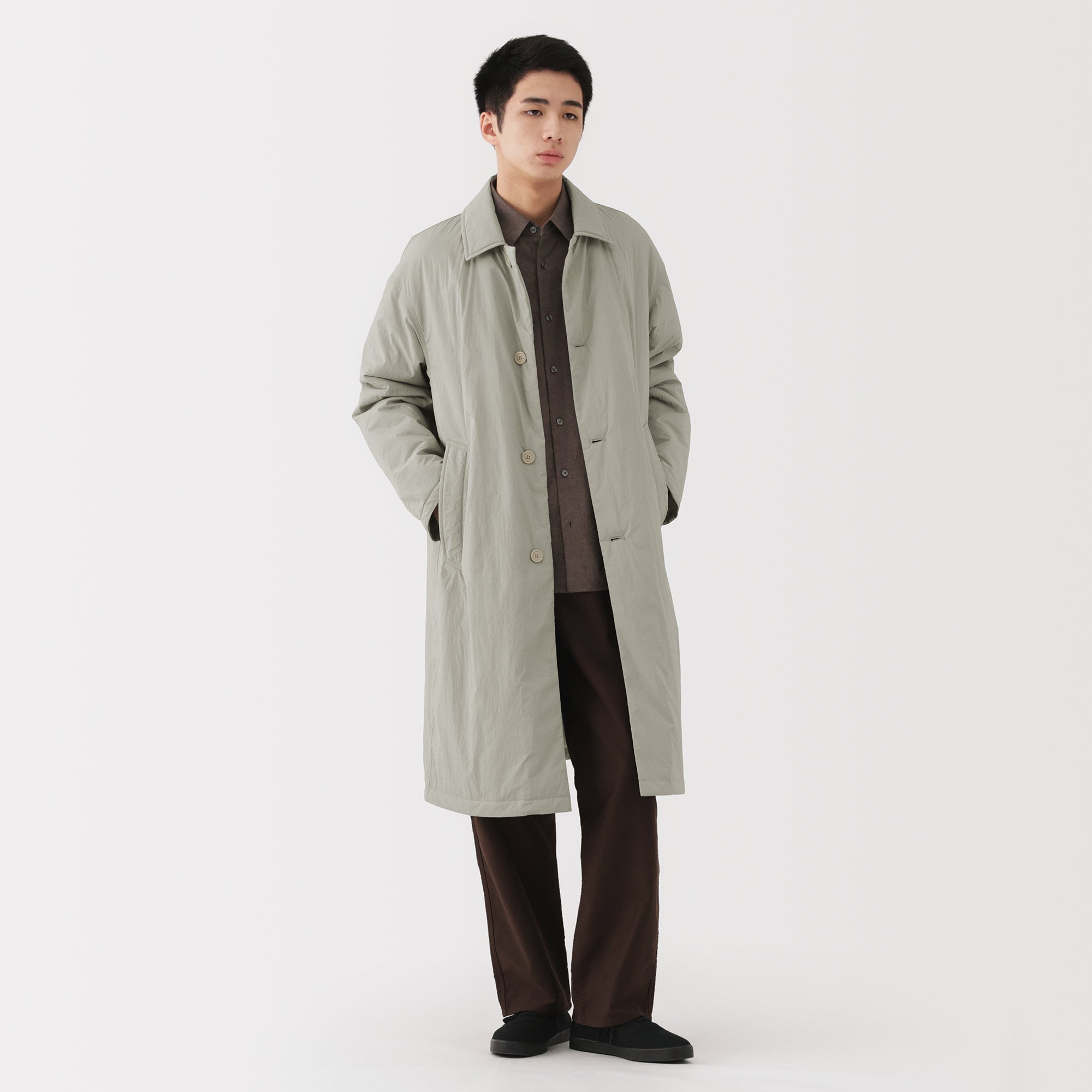 Padded Stand Fall Collar Coat