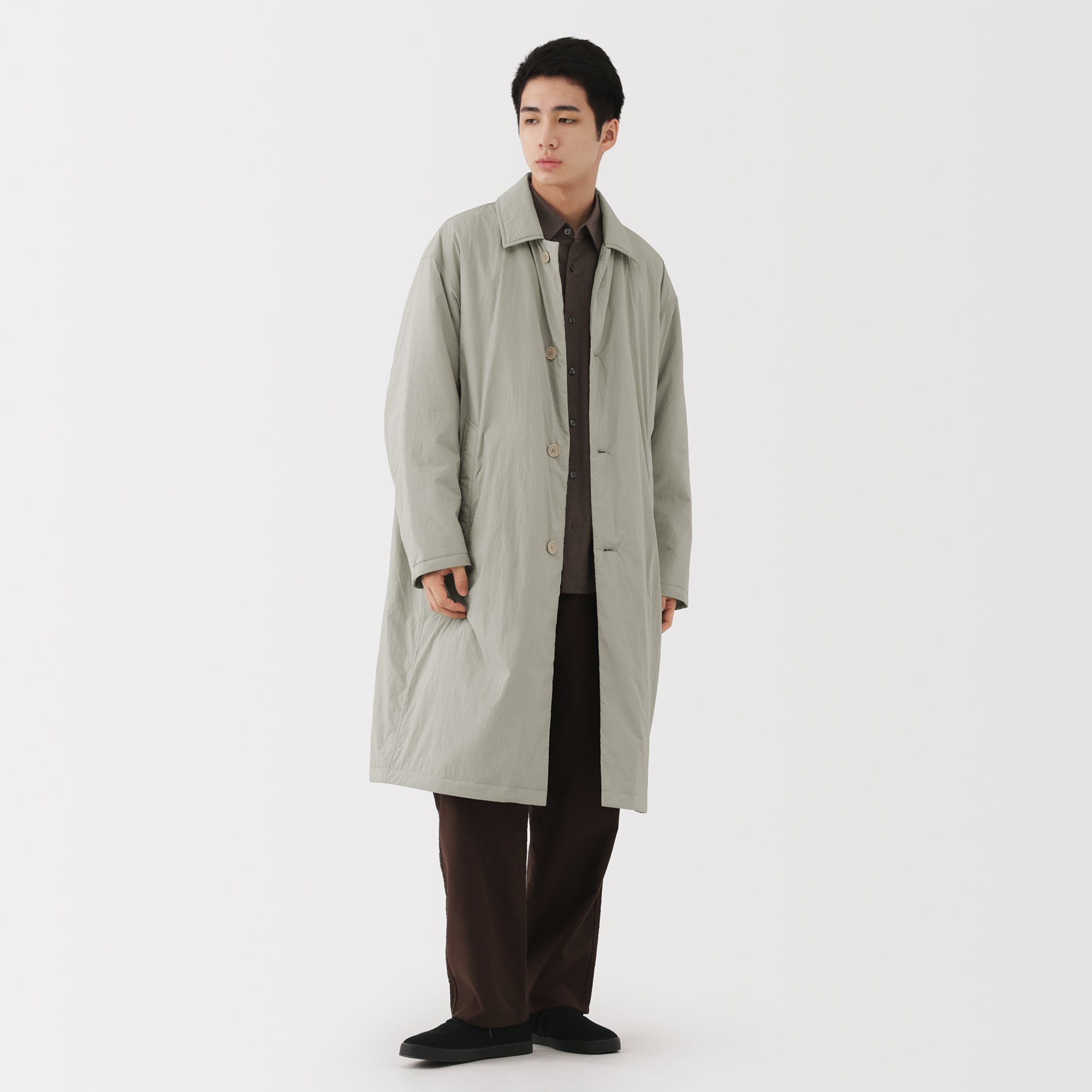 Padded Stand Fall Collar Coat