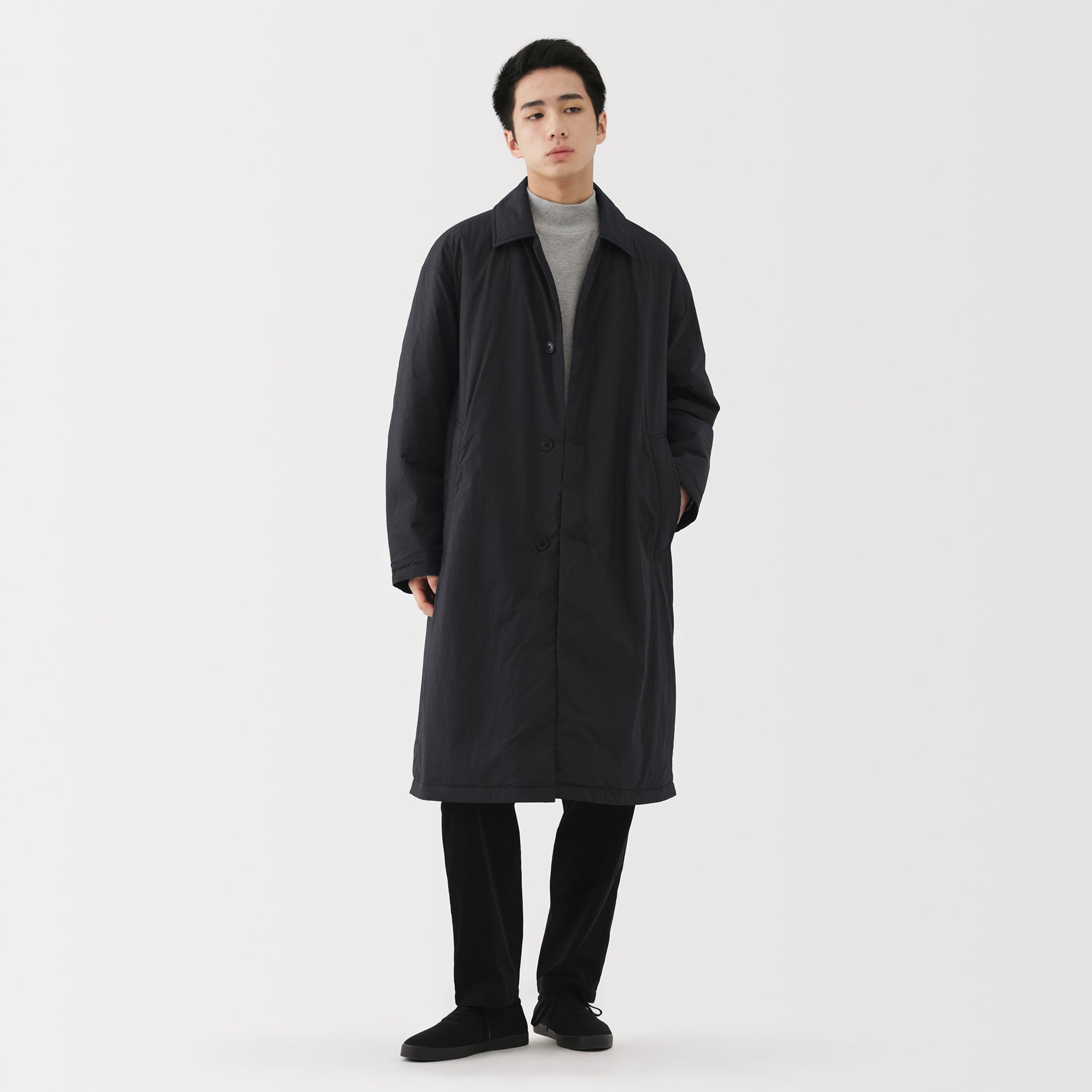 Padded Stand Fall Collar Coat
