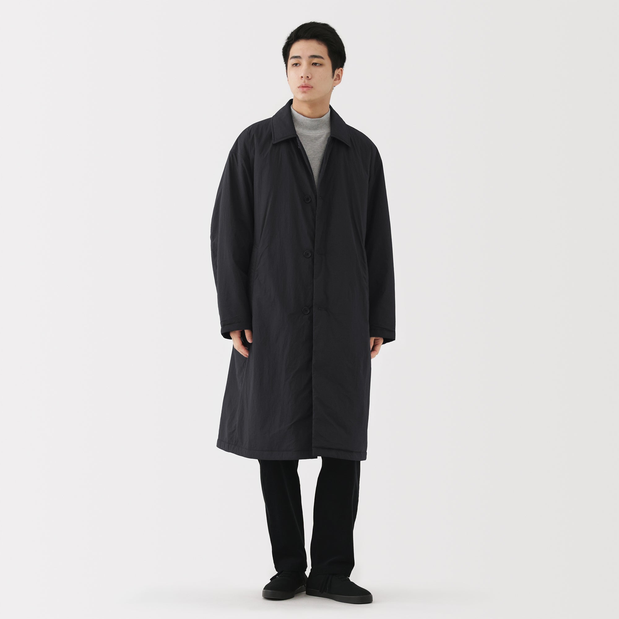 Padded Stand Fall Collar Coat