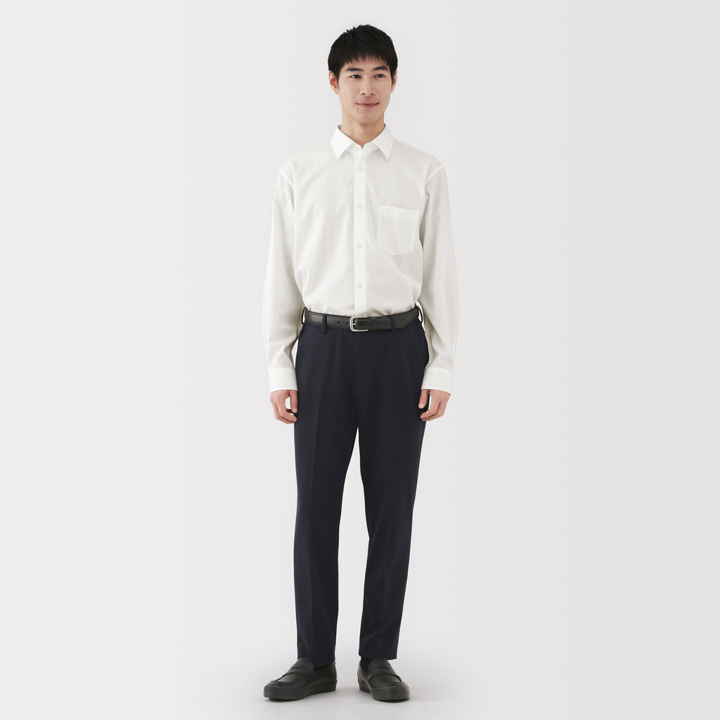 Cotton Semi-Spread Collar Shirt