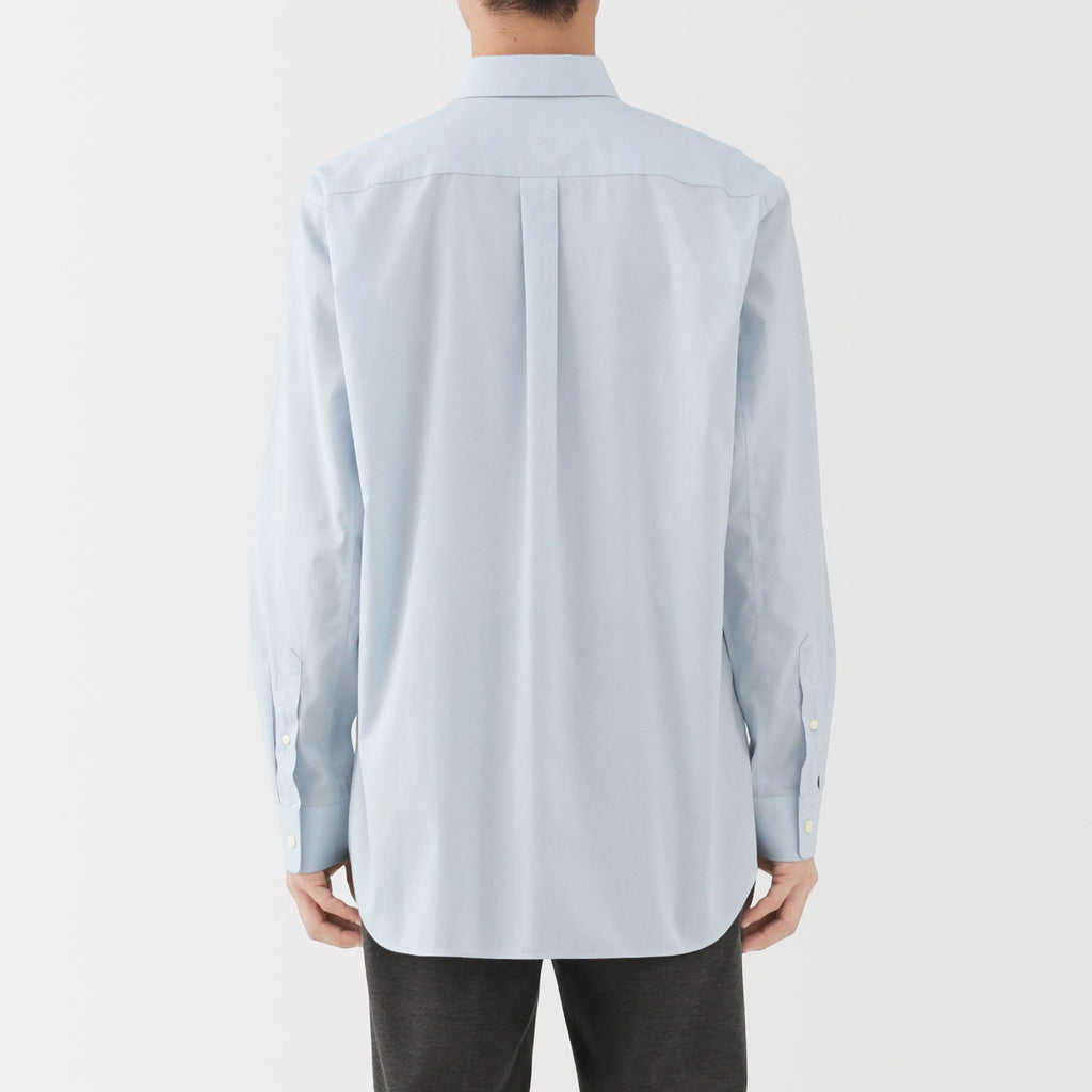 Cotton Semi-Spread Collar Shirt