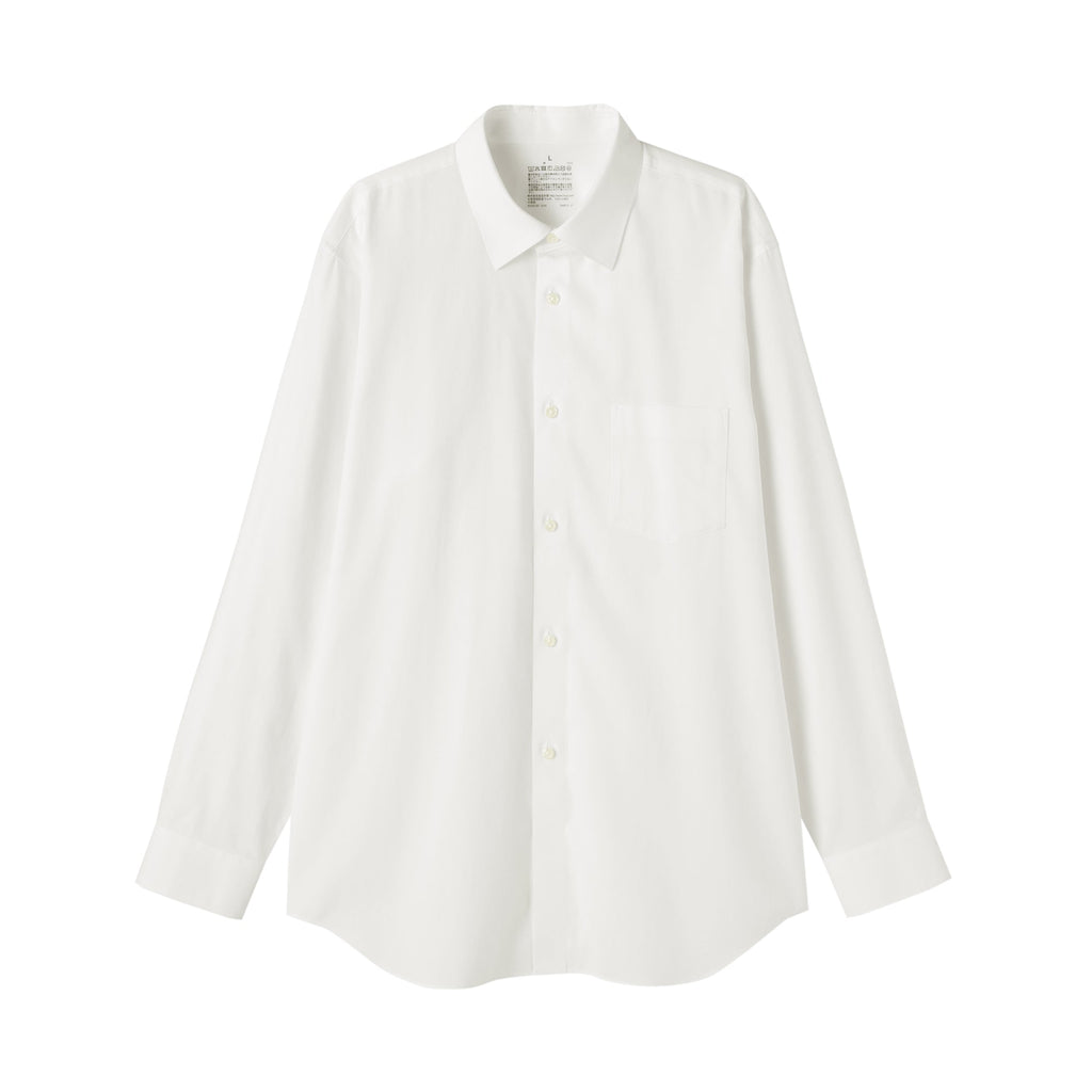 Cotton Semi-Spread Collar Shirt