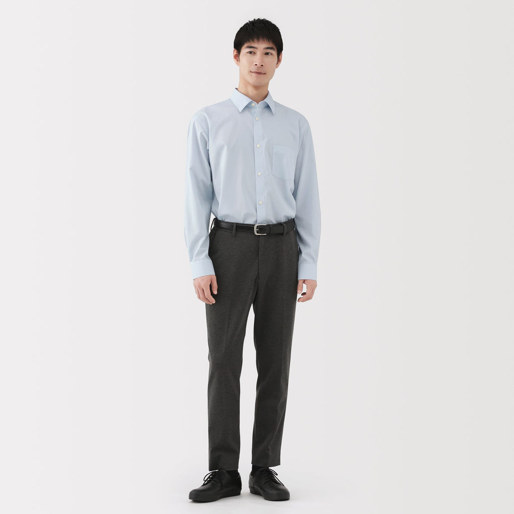 Cotton Semi-Spread Collar Shirt