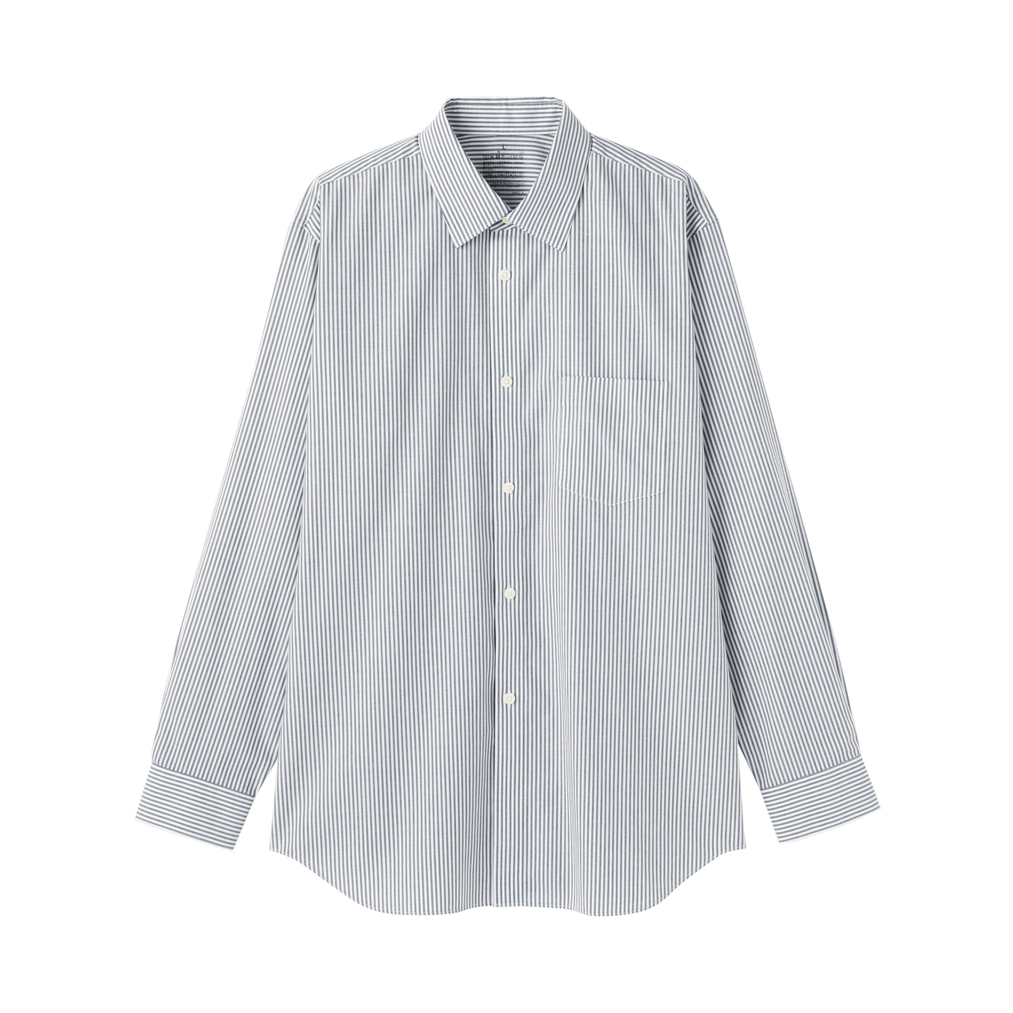 Cotton Semi-Spread Collar Shirt