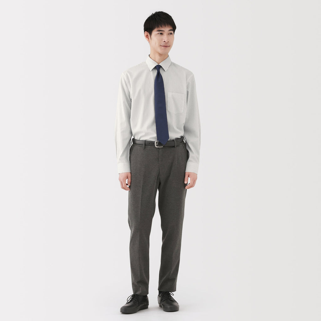 Cotton Semi-Spread Collar Shirt
