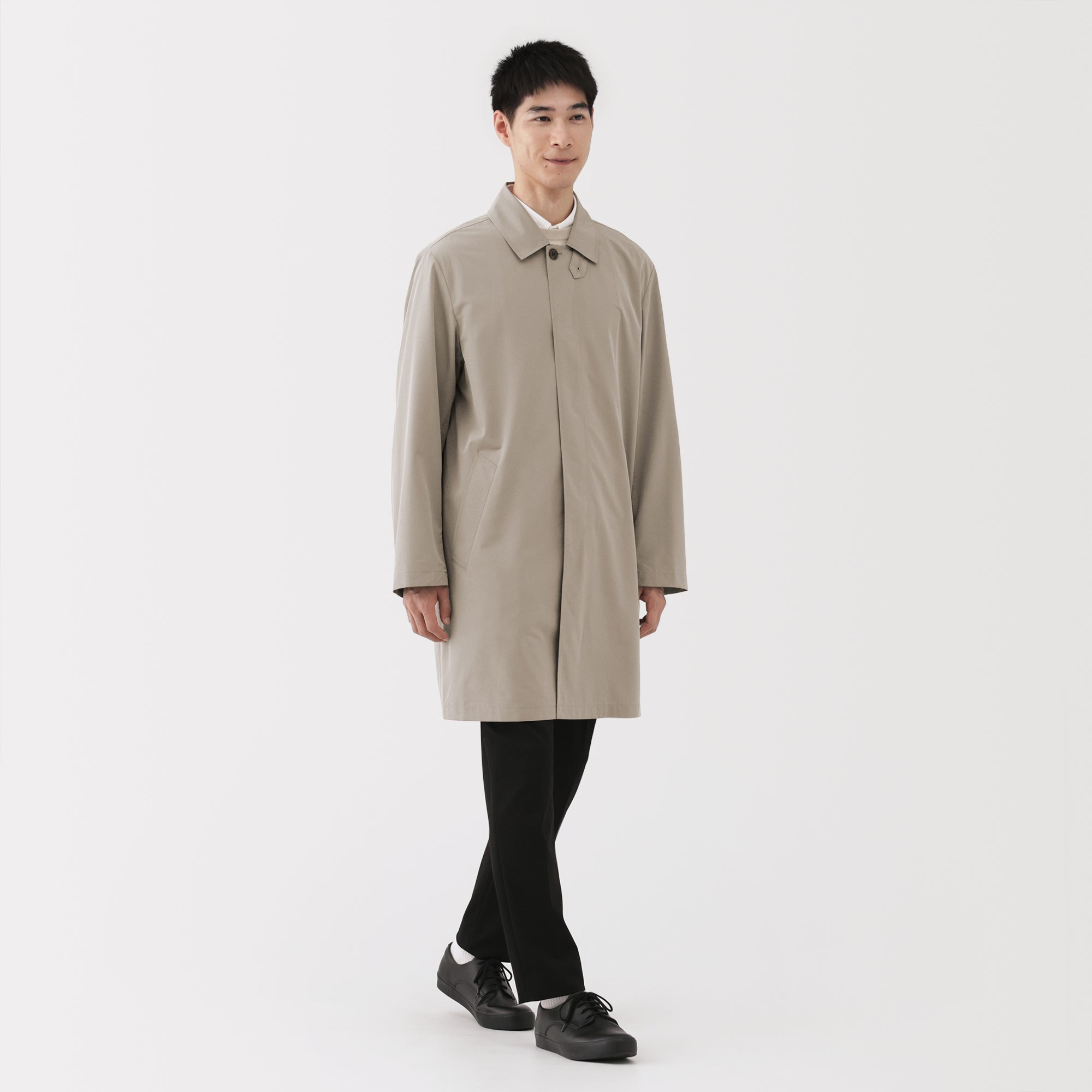 Water Repellent Stand Fall Collar Coat