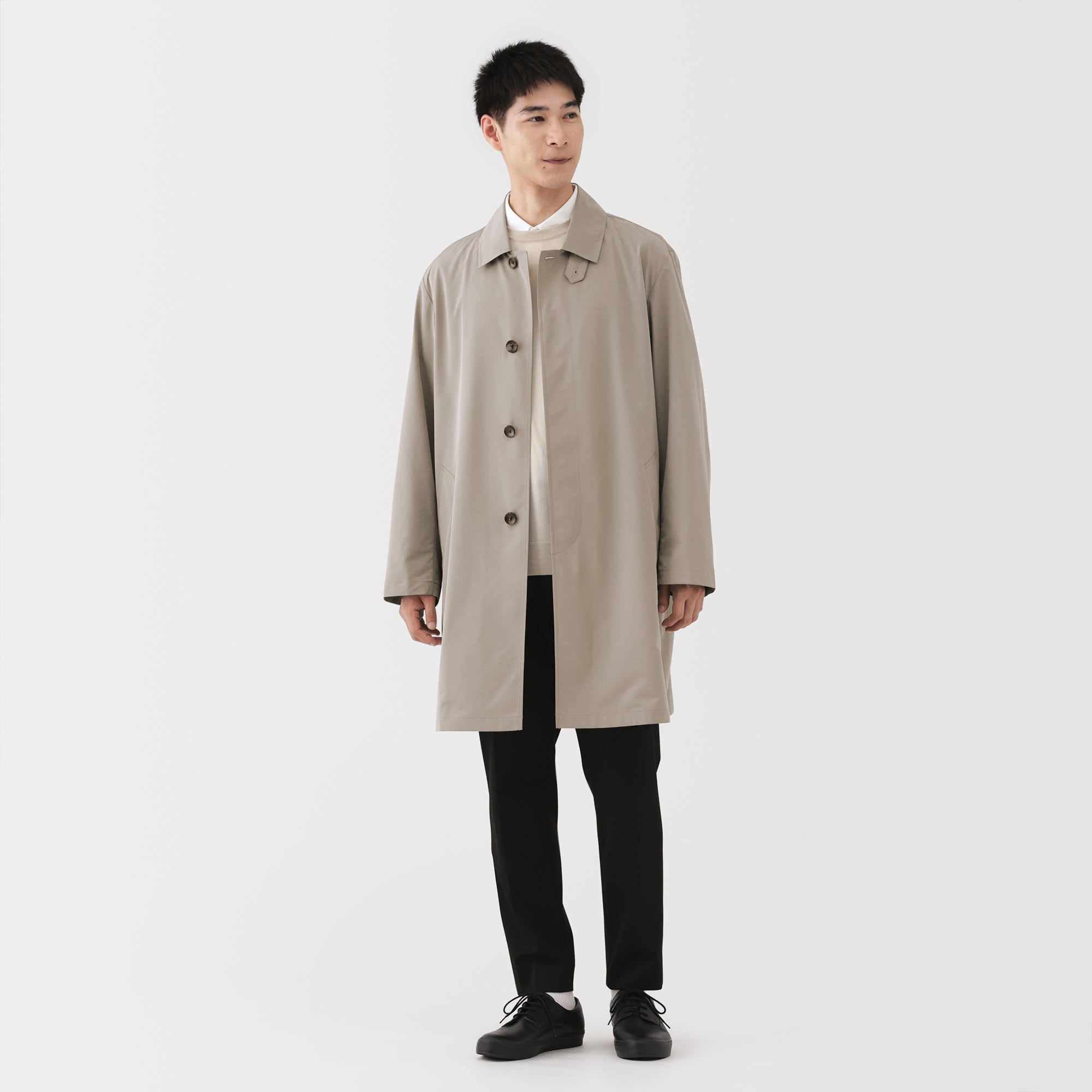 Water Repellent Stand Fall Collar Coat