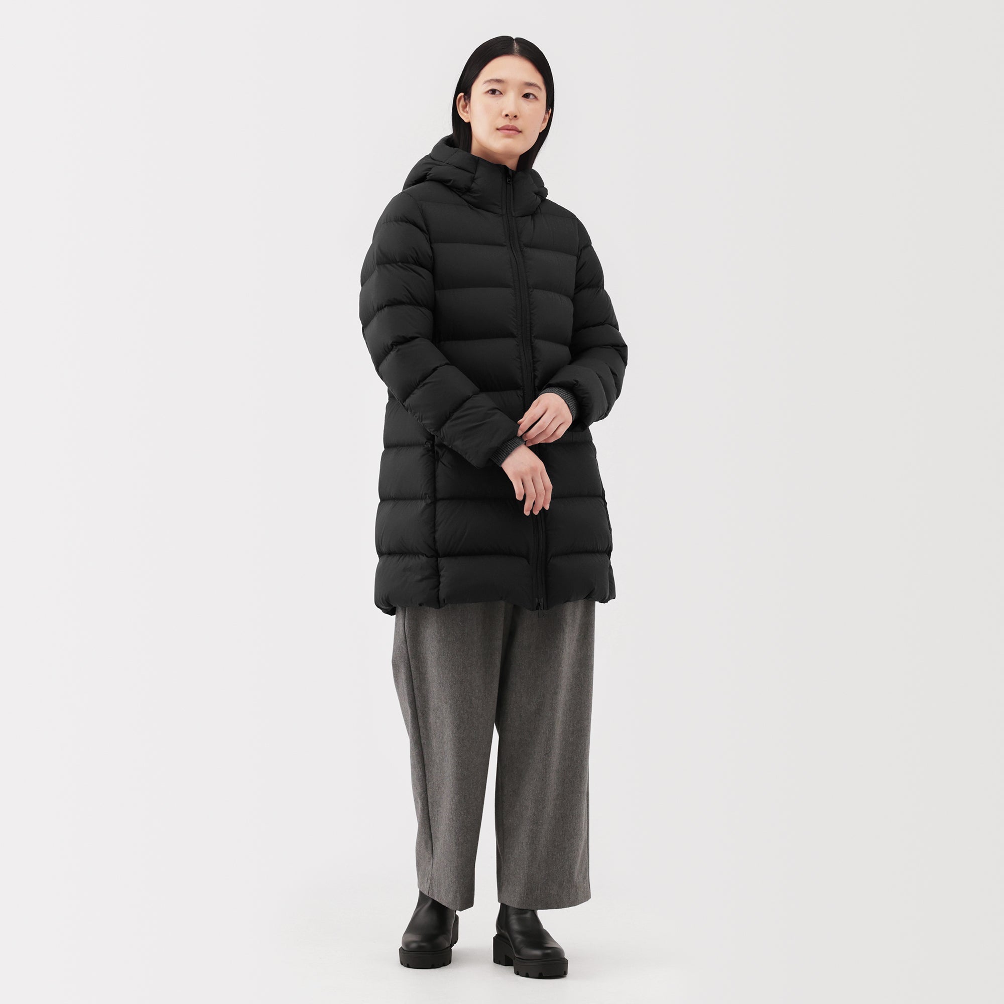 Lightweight Down Hooded Coat