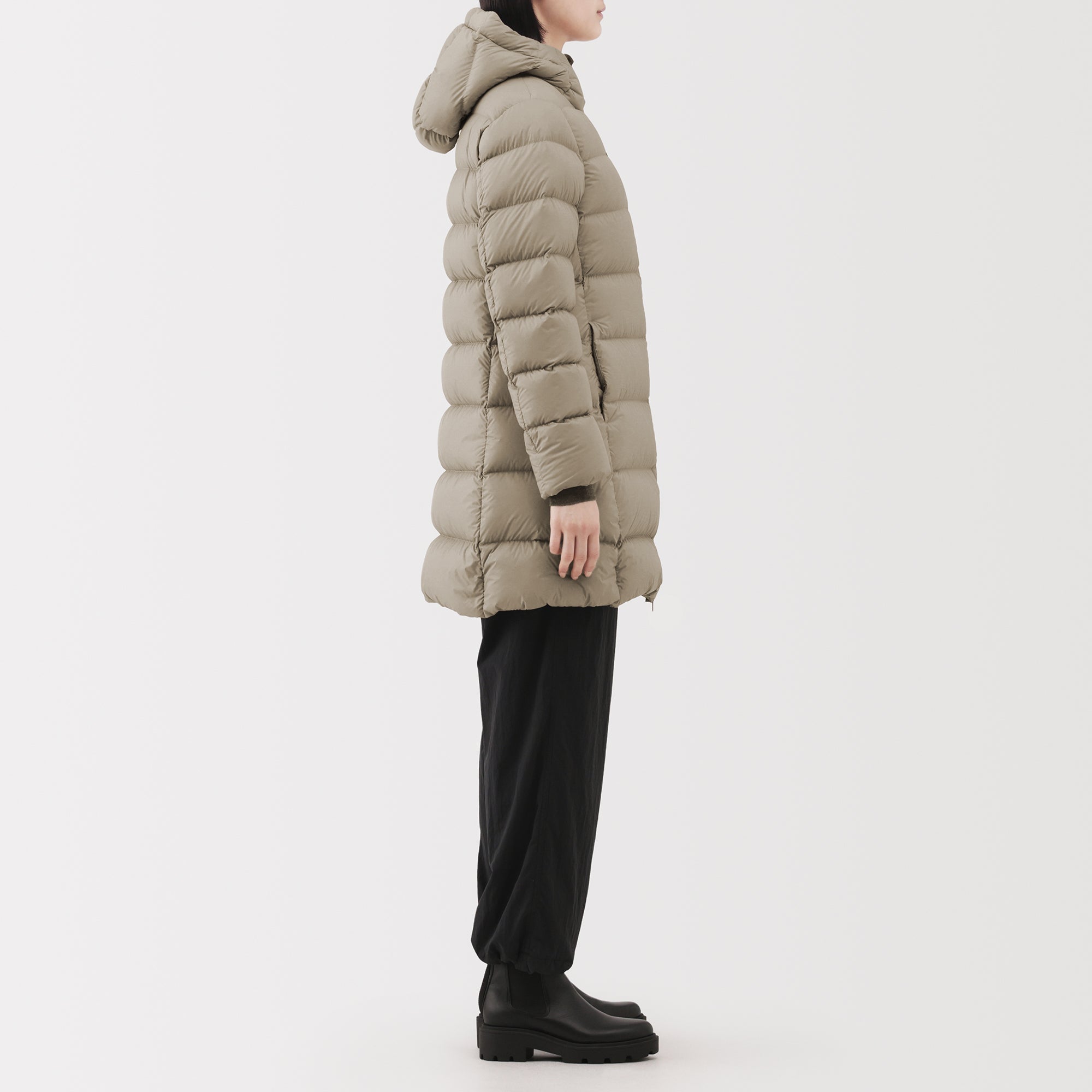 Lightweight Down Hooded Coat