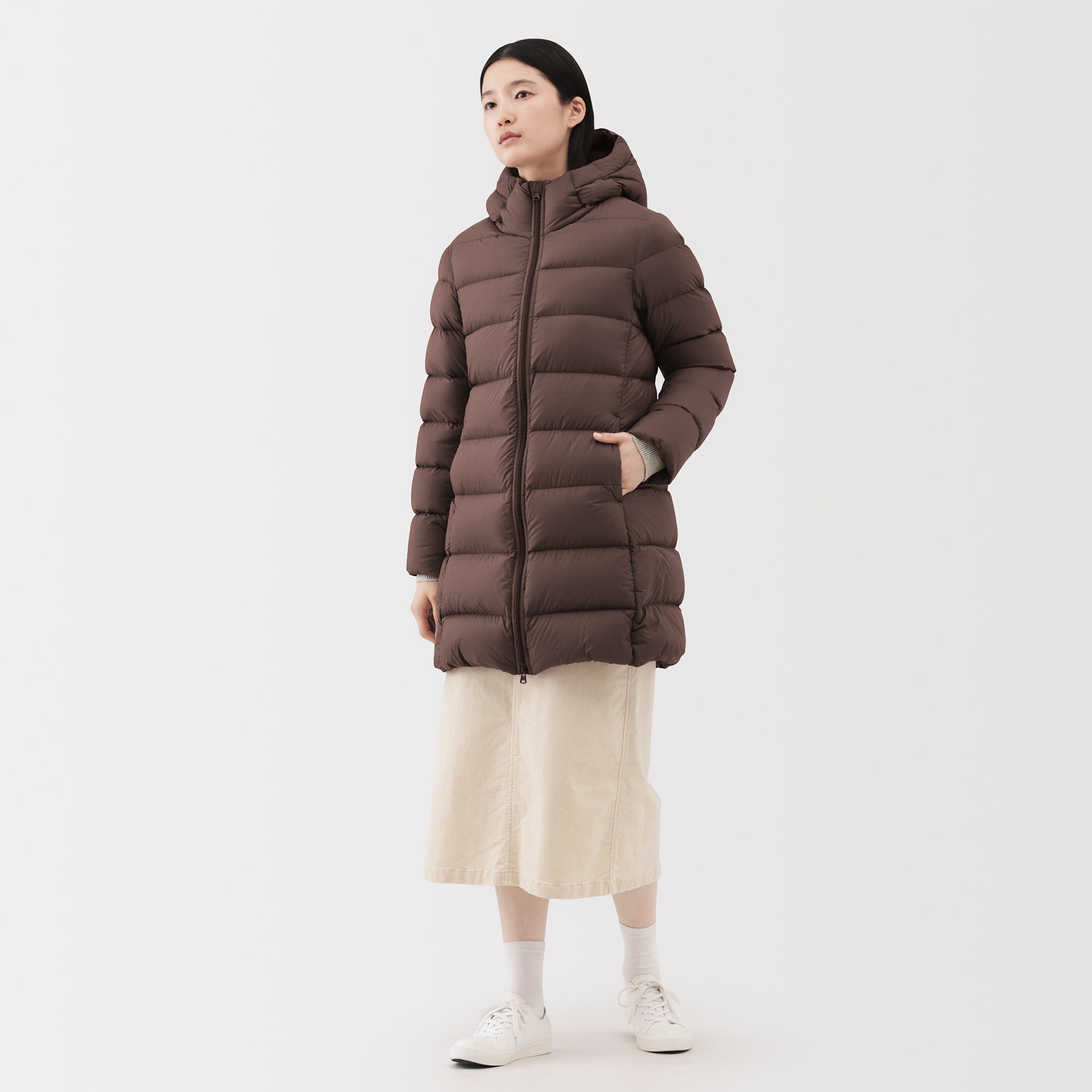 Lightweight Down Hooded Coat