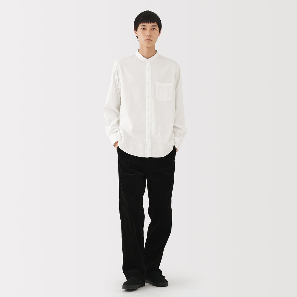Flannel Stand Collar Shirt