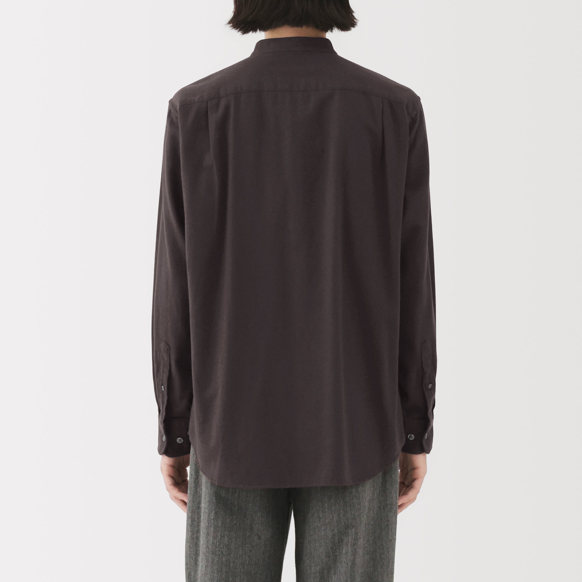 Flannel Stand Collar Shirt