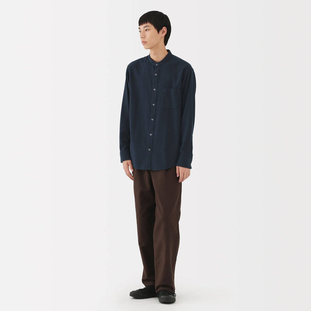 Flannel Stand Collar Shirt
