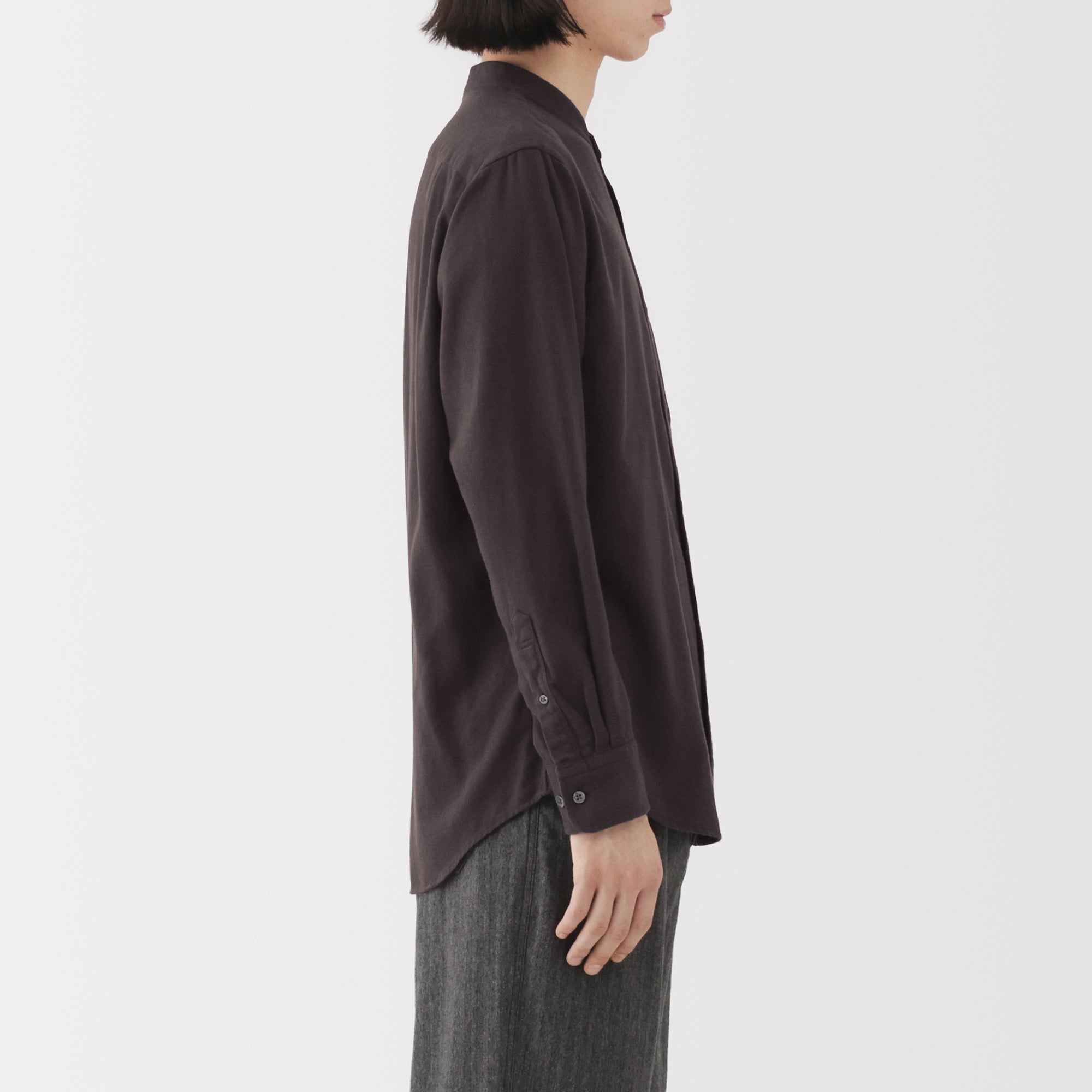 Flannel Stand Collar Shirt