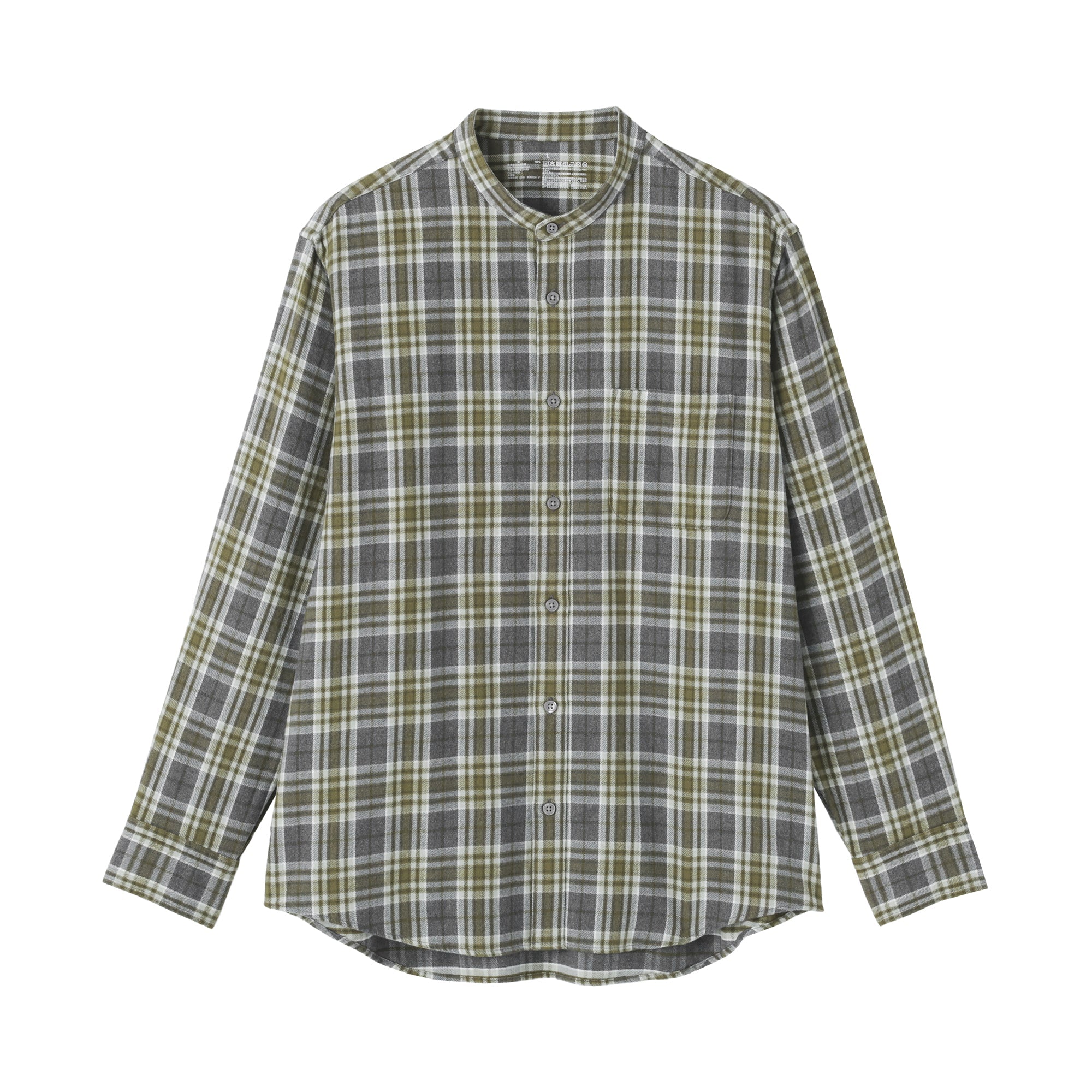 Flannel Stand Collar Shirt