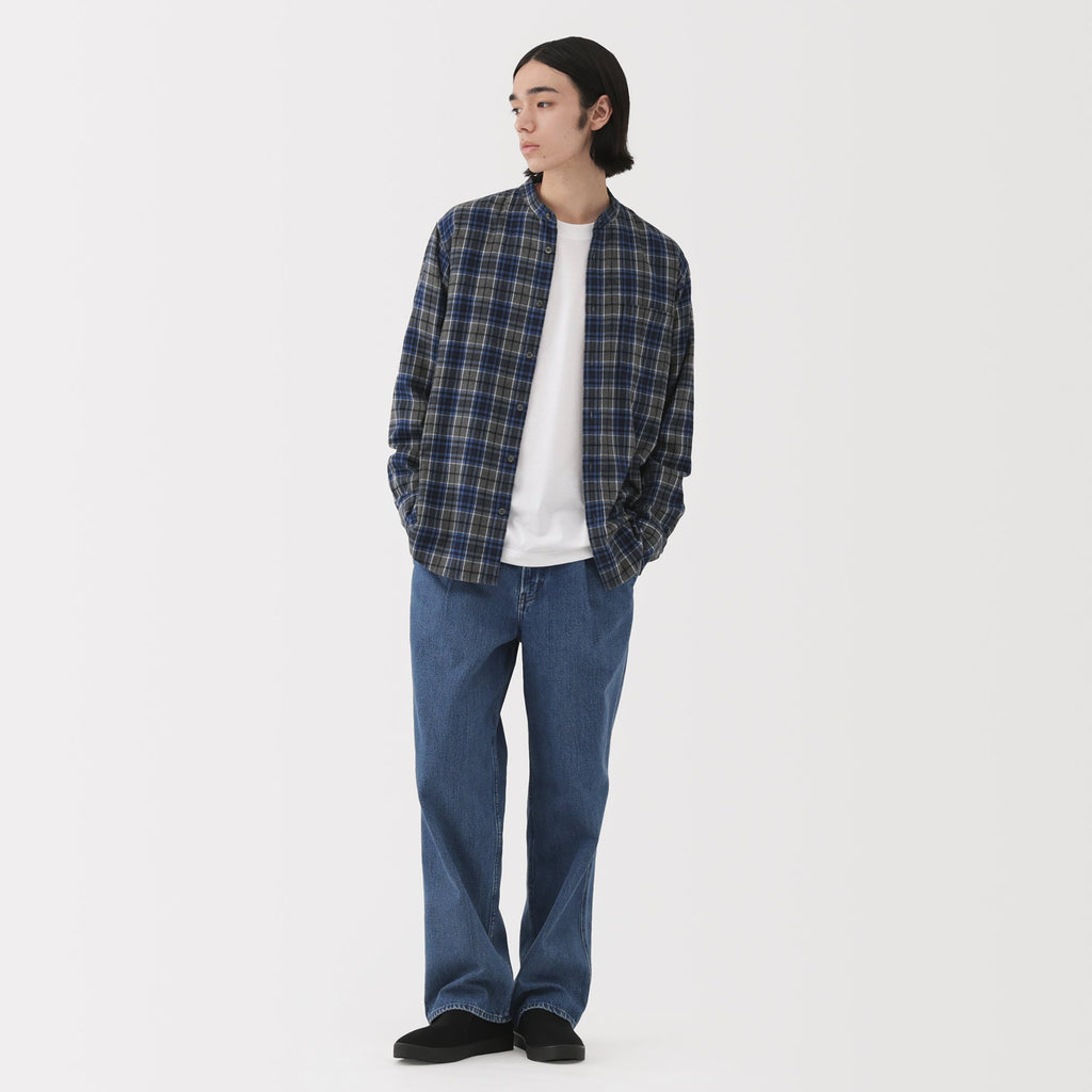Flannel Stand Collar Shirt