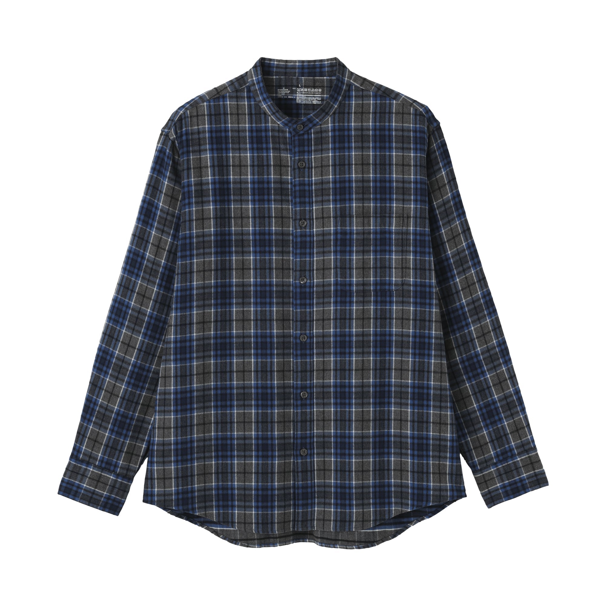 Flannel Stand Collar Shirt
