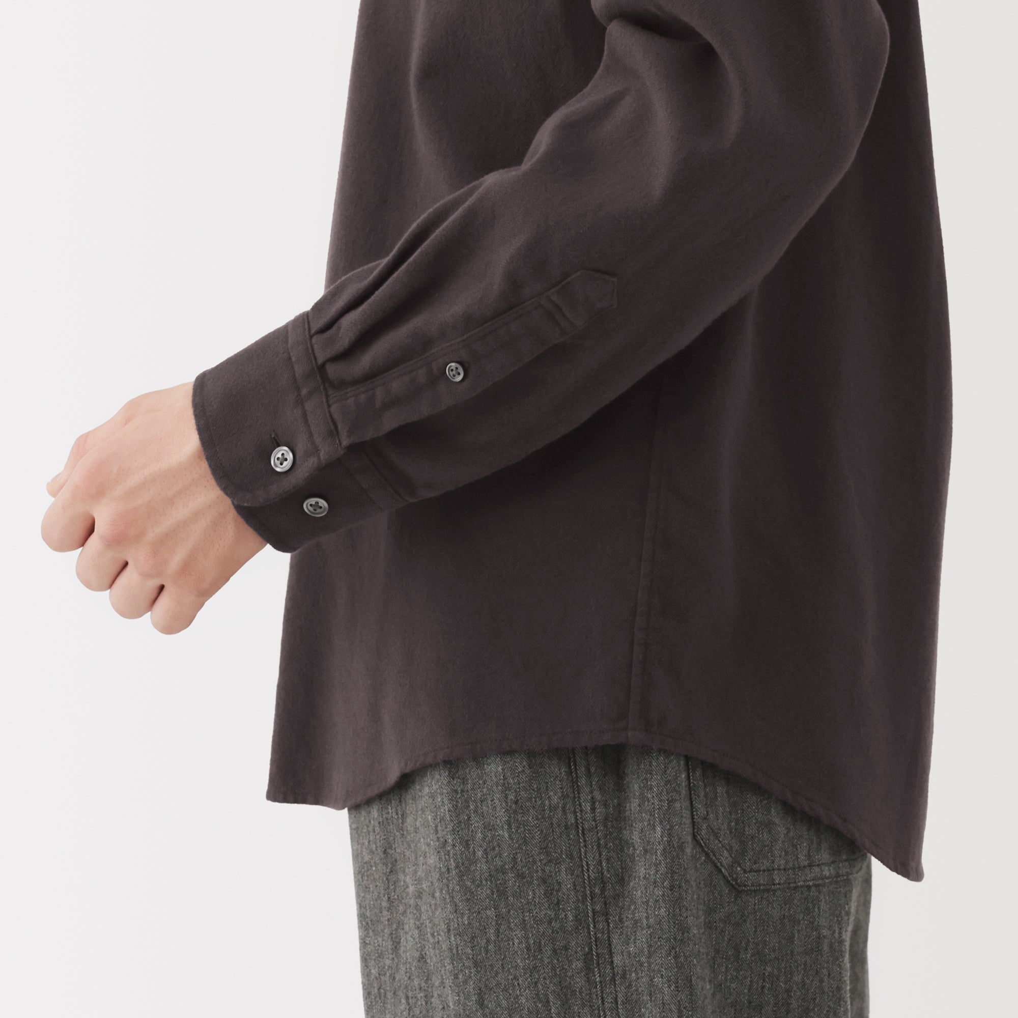 Flannel Stand Collar Shirt