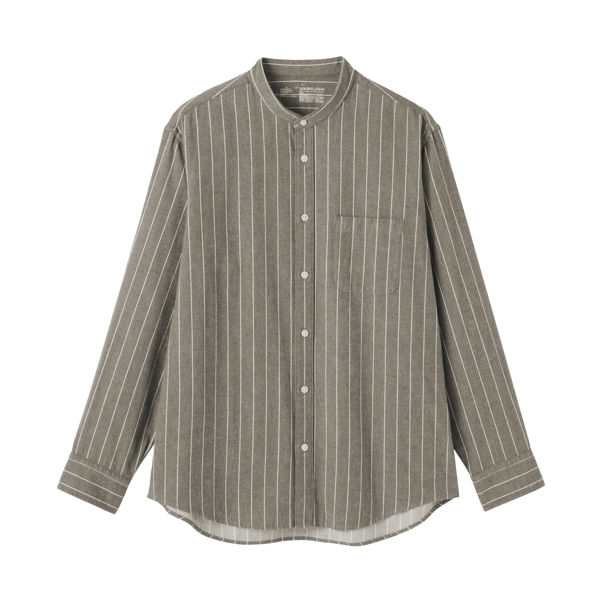 Flannel Stand Collar Shirt
