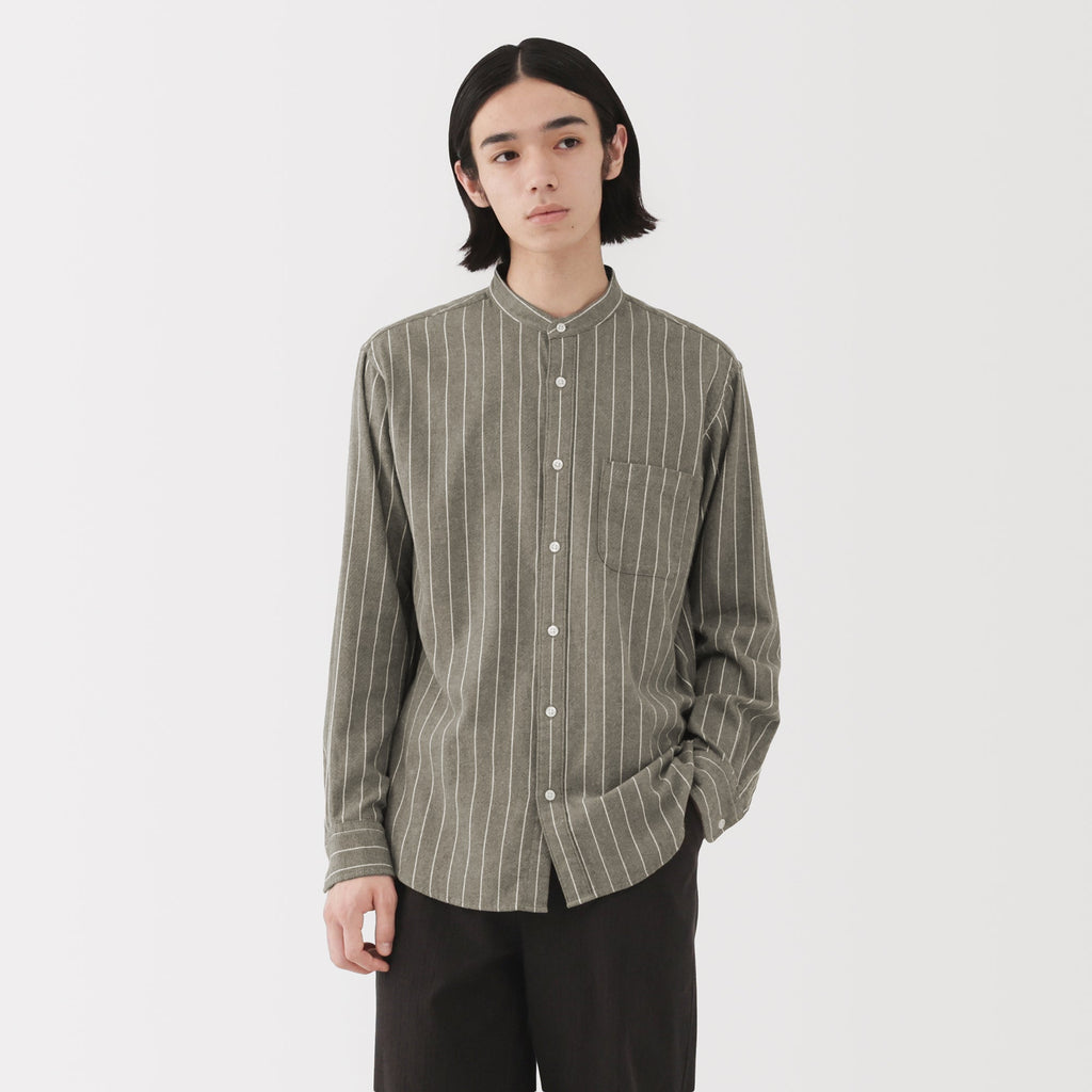 Flannel Stand Collar Shirt