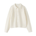 Cotton Blend Mesh Polo Cardigan
