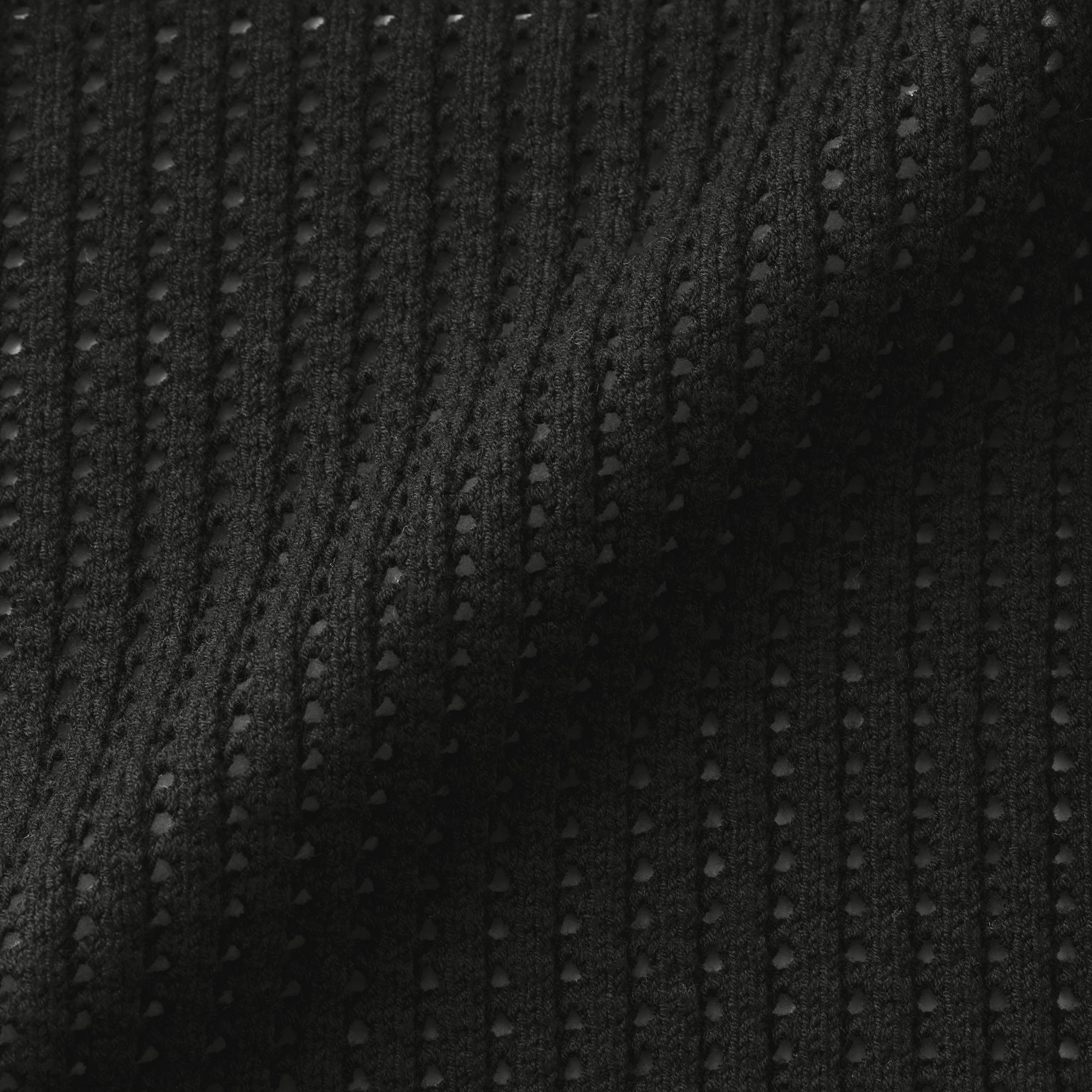 Cotton Blend Mesh Polo Cardigan