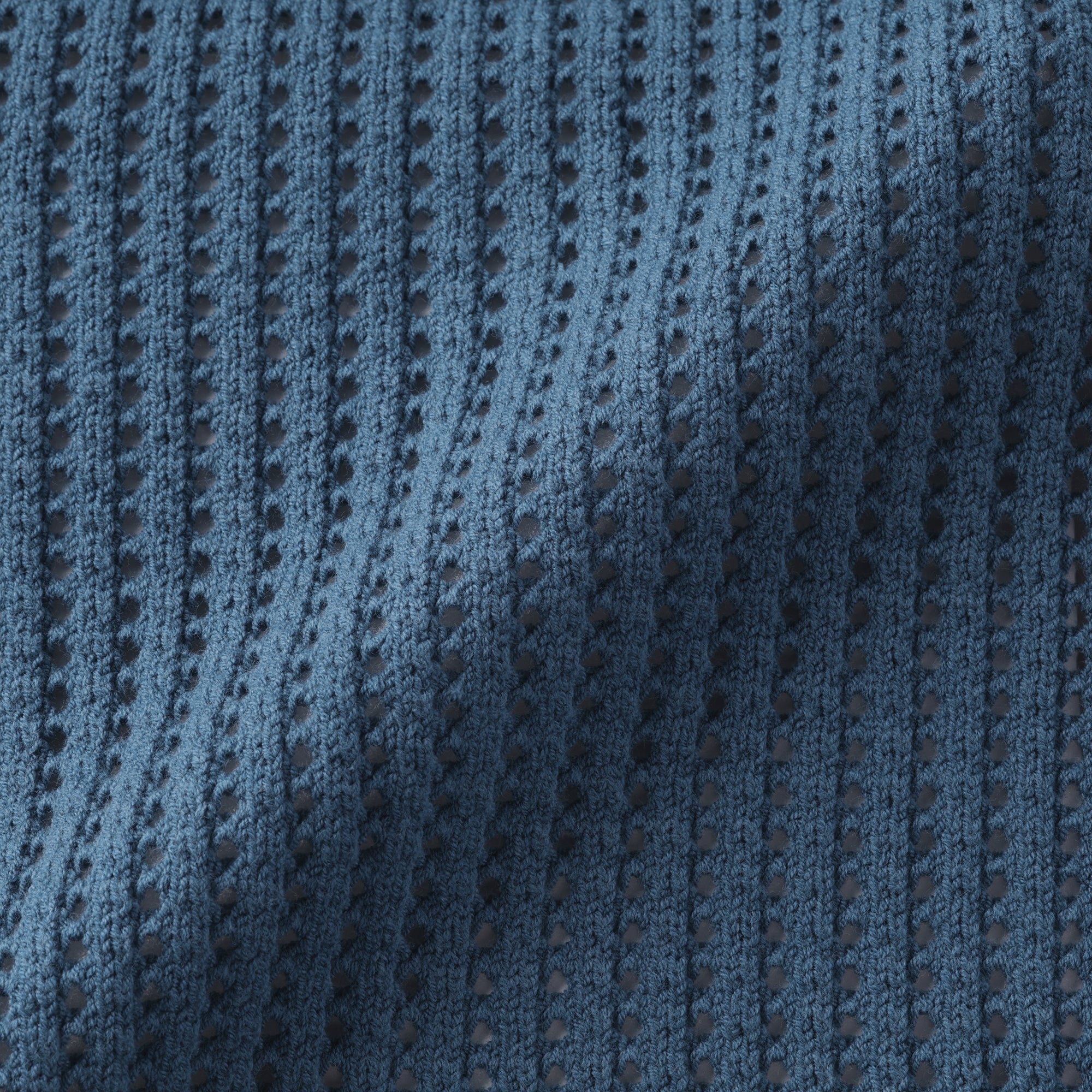 Cotton Blend Mesh Polo Cardigan