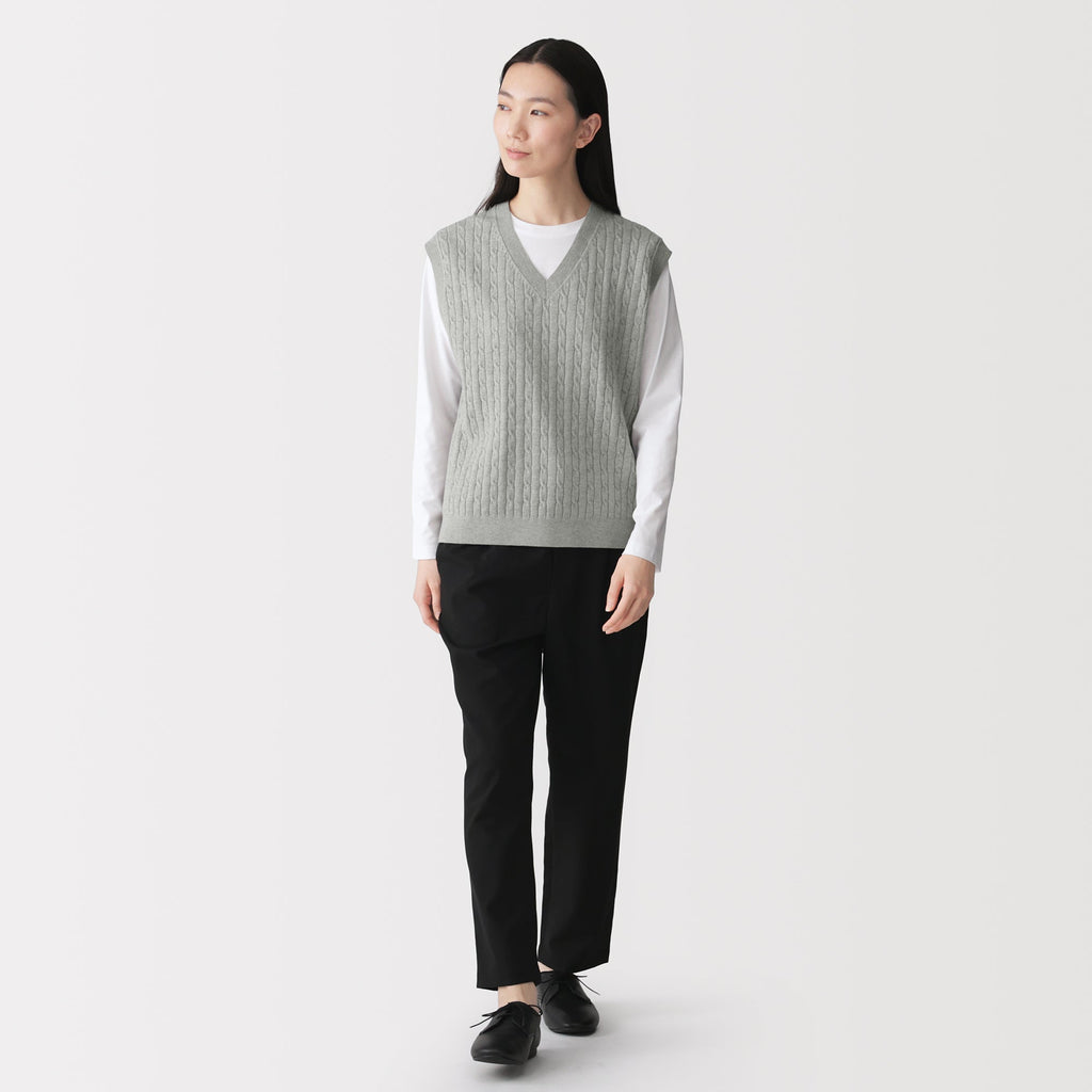 Cotton Blend Cable Vest
