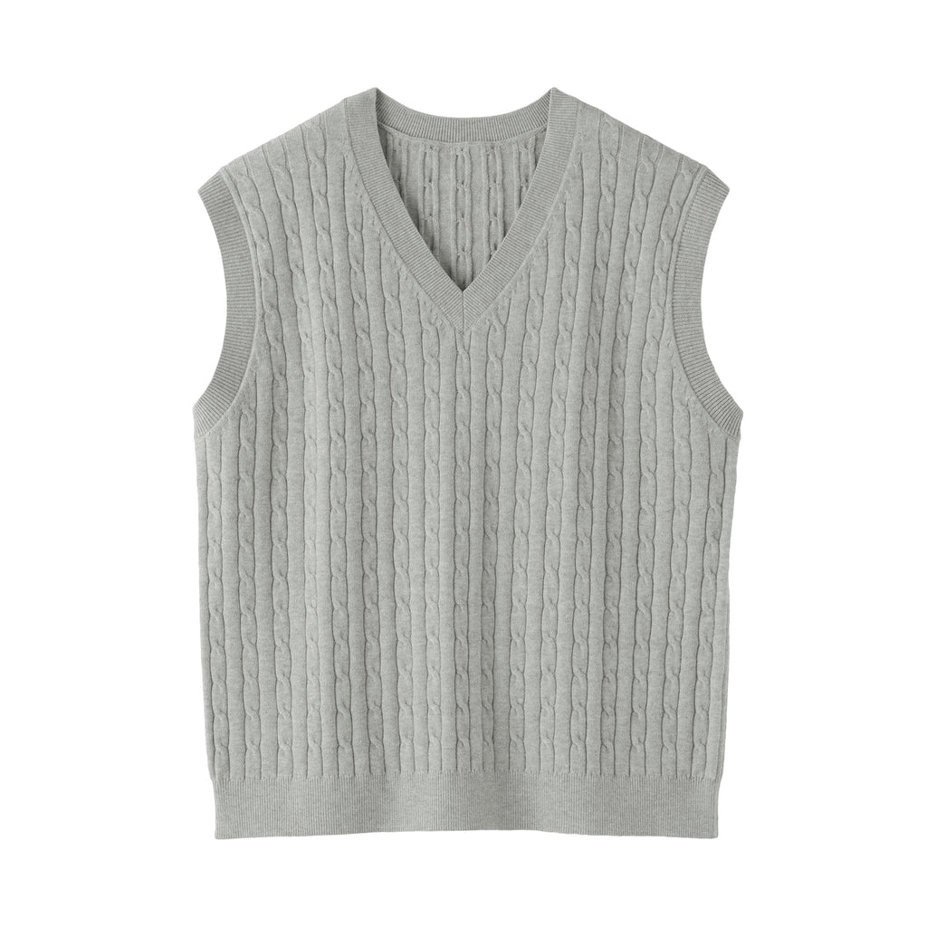 Cotton Blend Cable Vest