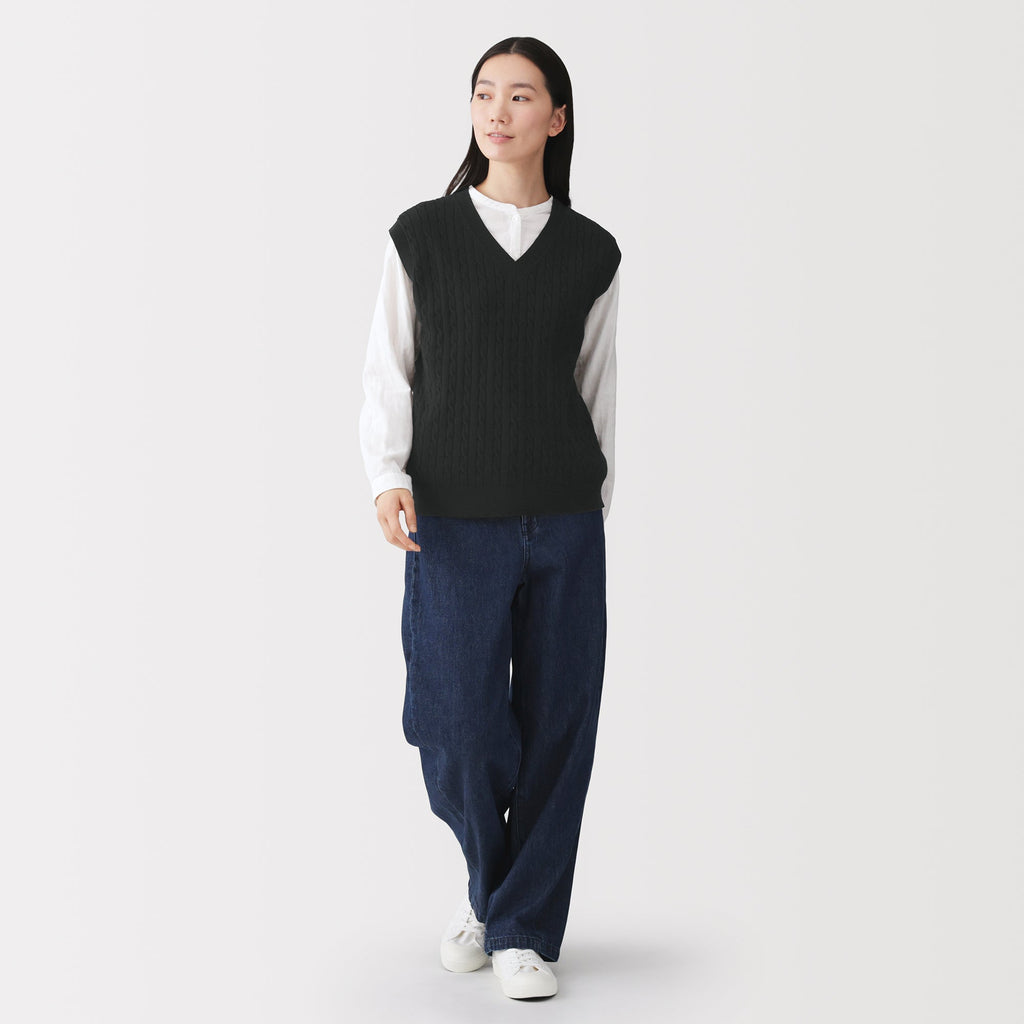 Cotton Blend Cable Vest