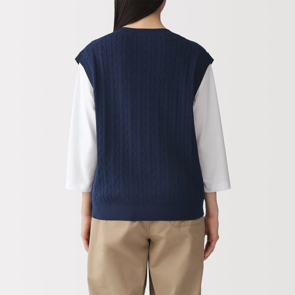Cotton Blend Cable Vest