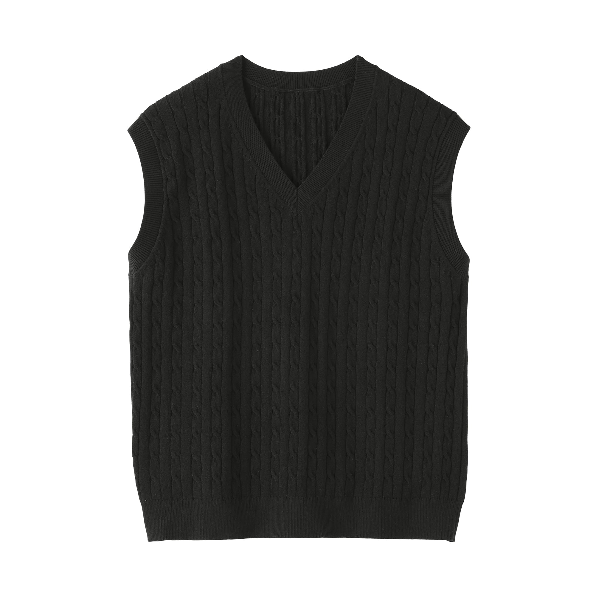 Cotton Blend Cable Vest