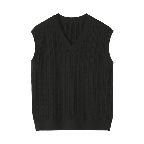 Cotton Blend Cable Vest