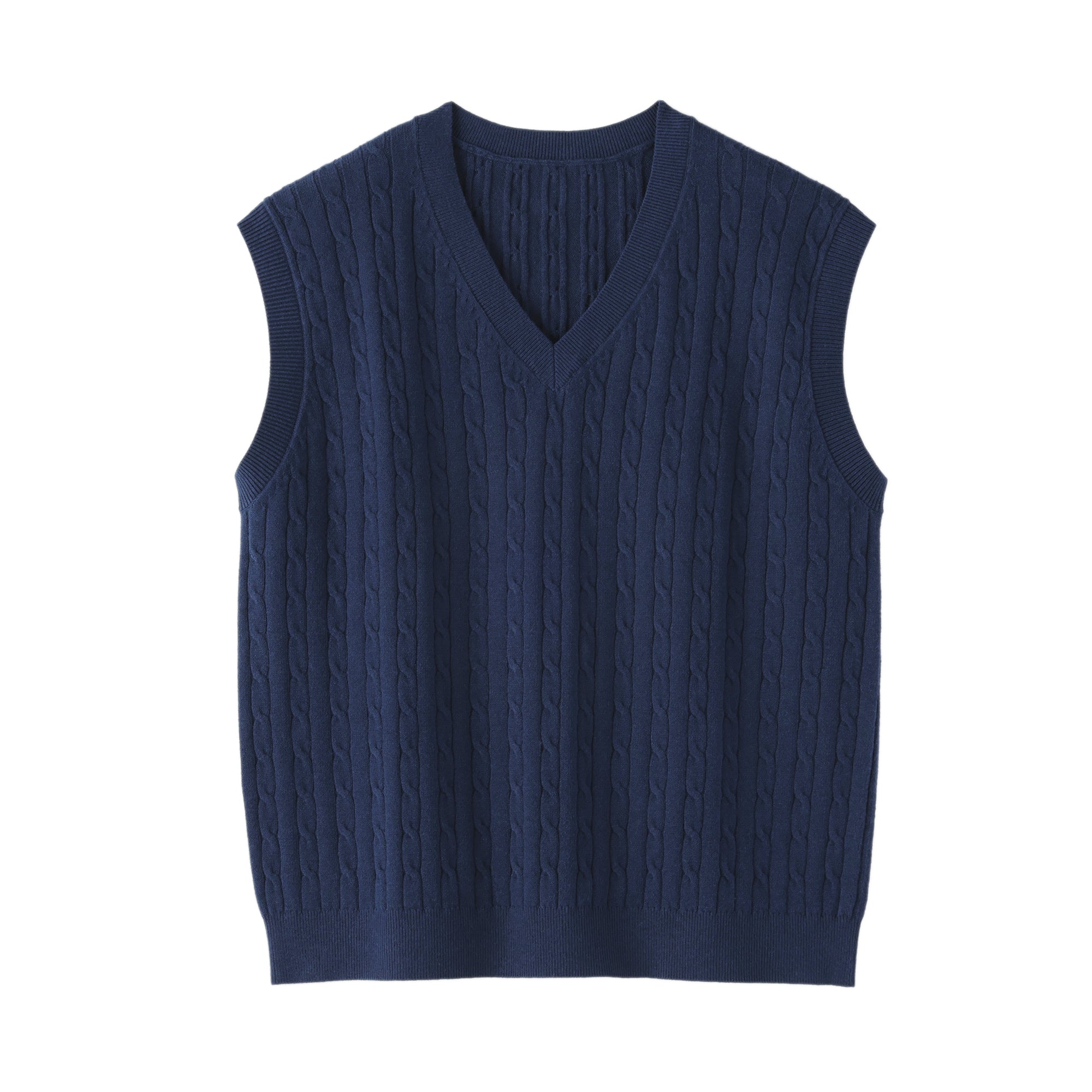 Cotton Blend Cable Vest
