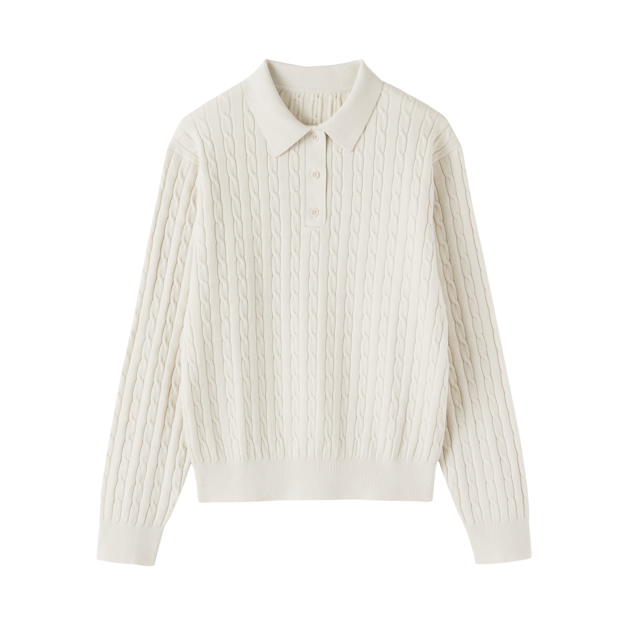 Cotton Blend Polo Sweater