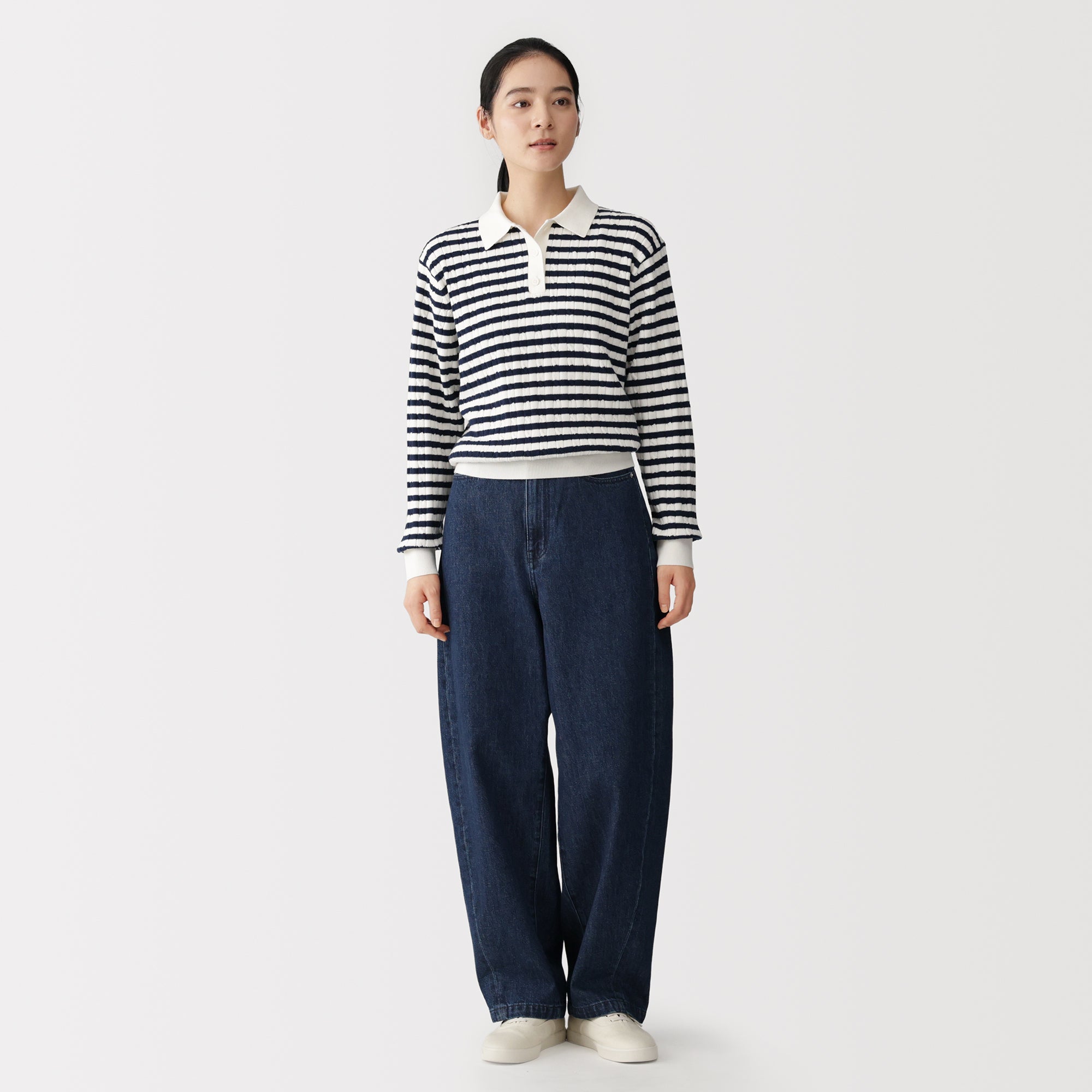 Cotton Blend Polo Sweater