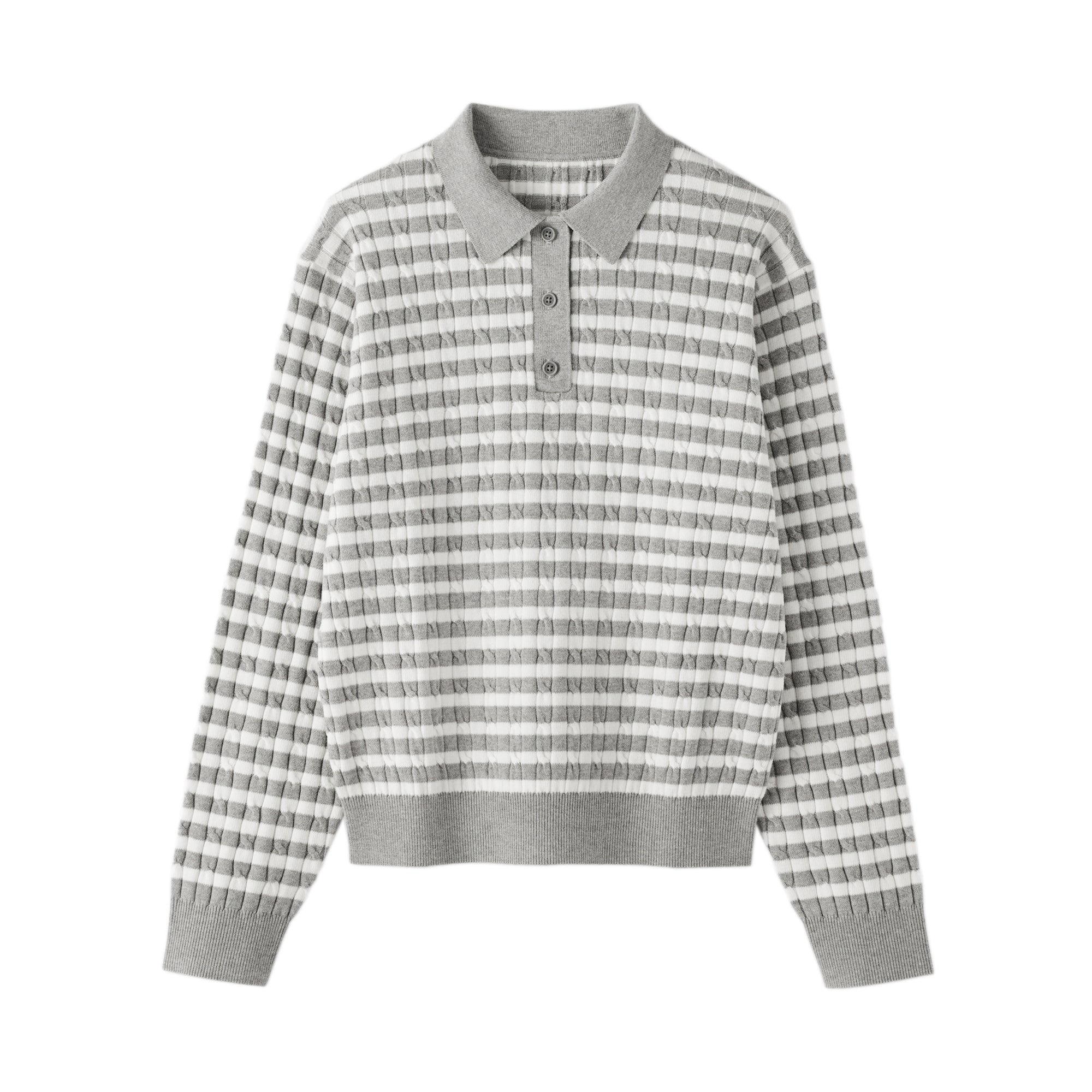 Cotton Blend Polo Sweater