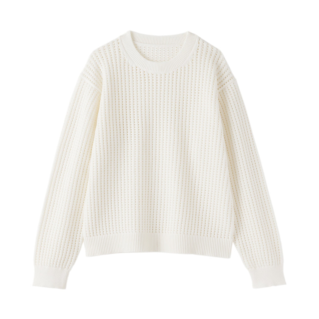 Cotton Blend Mesh Sweater